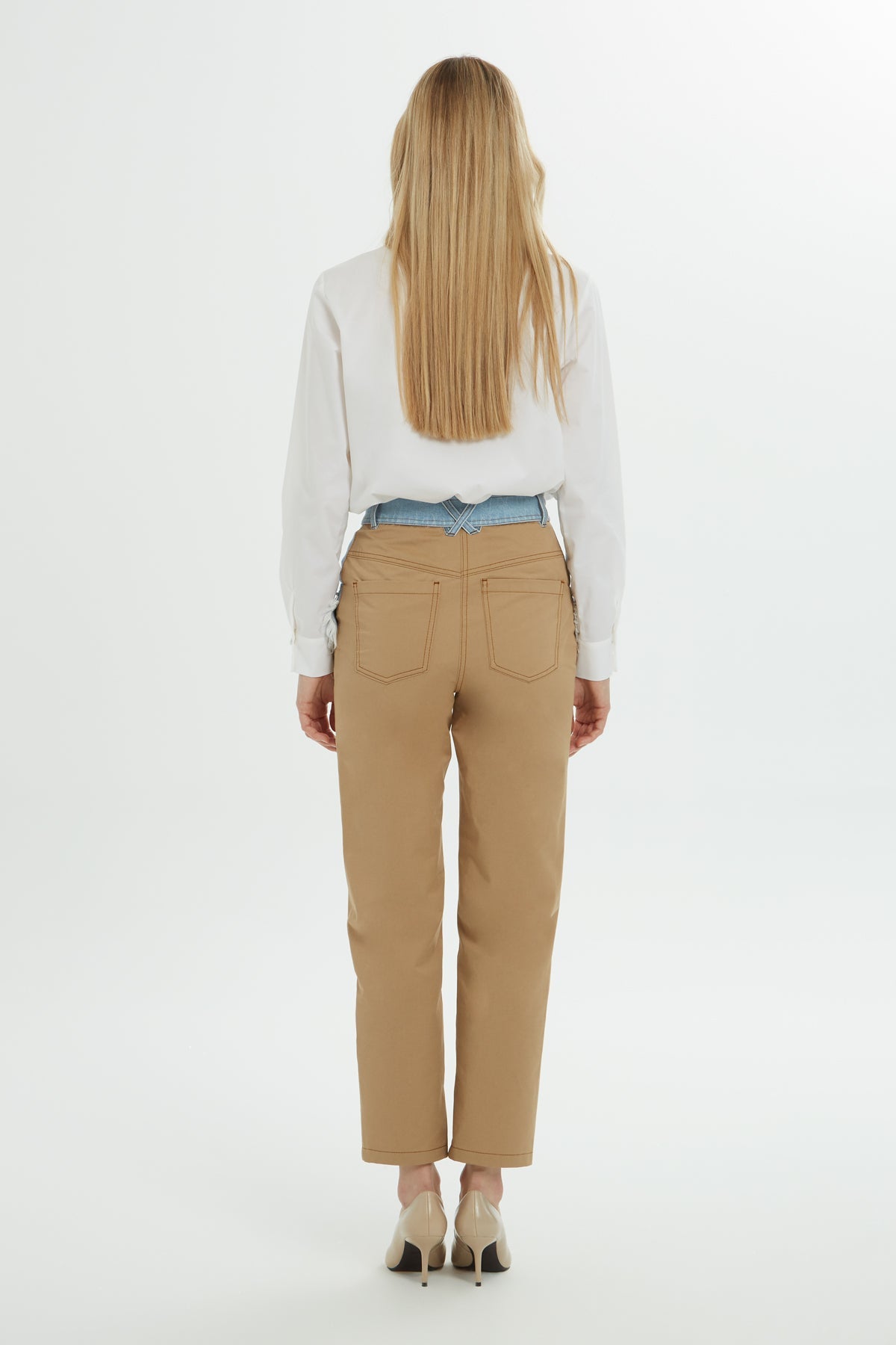 Blue Pants with Two-Tone Detail