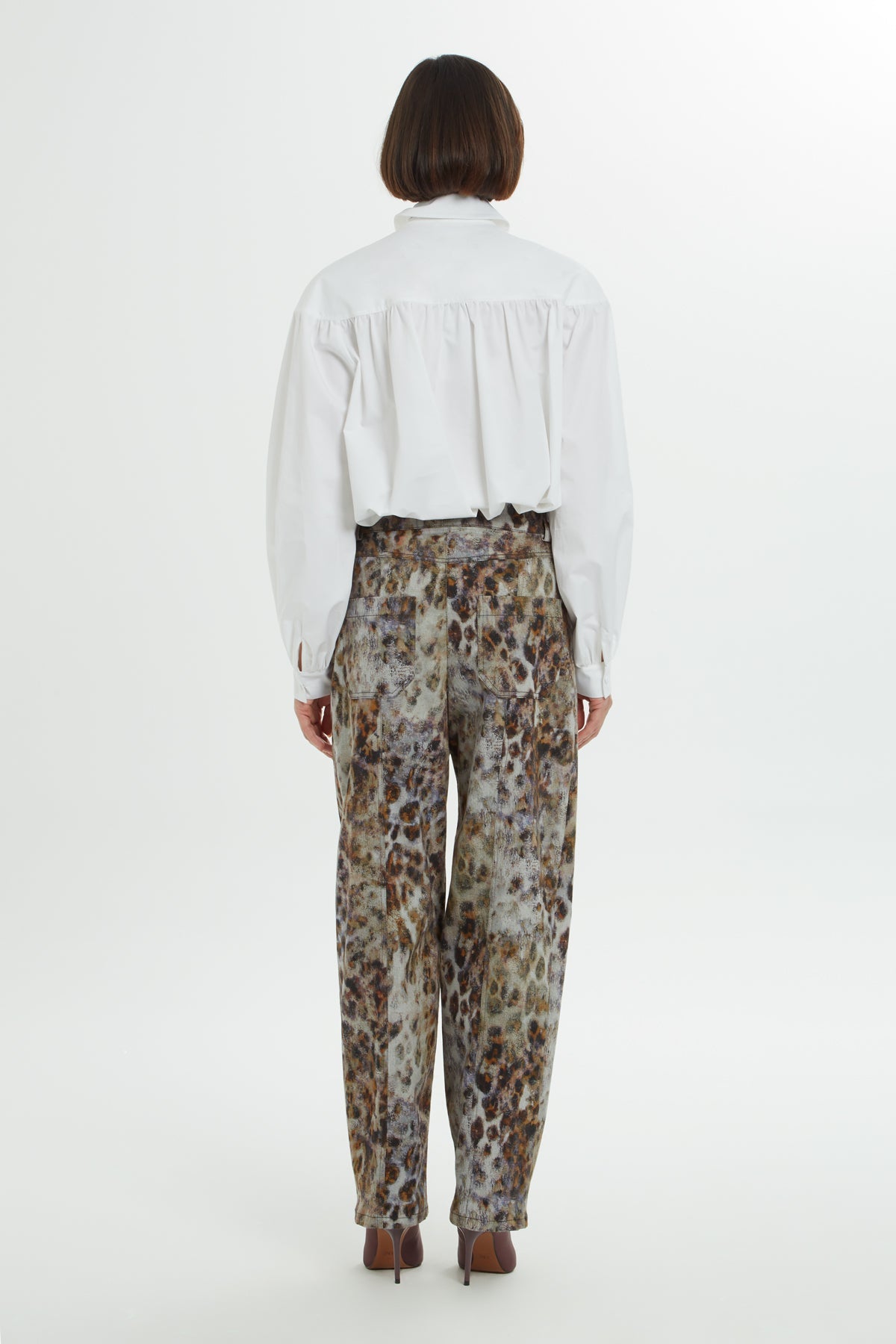 Brown Leopard-Print Trousers
