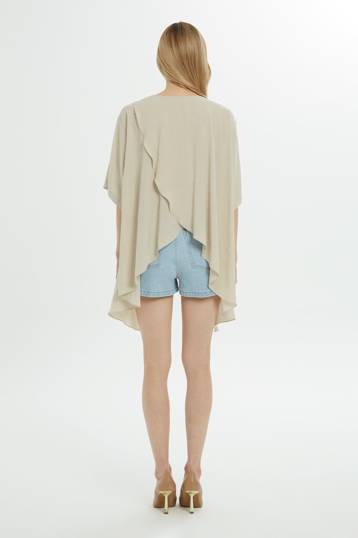 Asymmetrical Beaded Stone Blouse