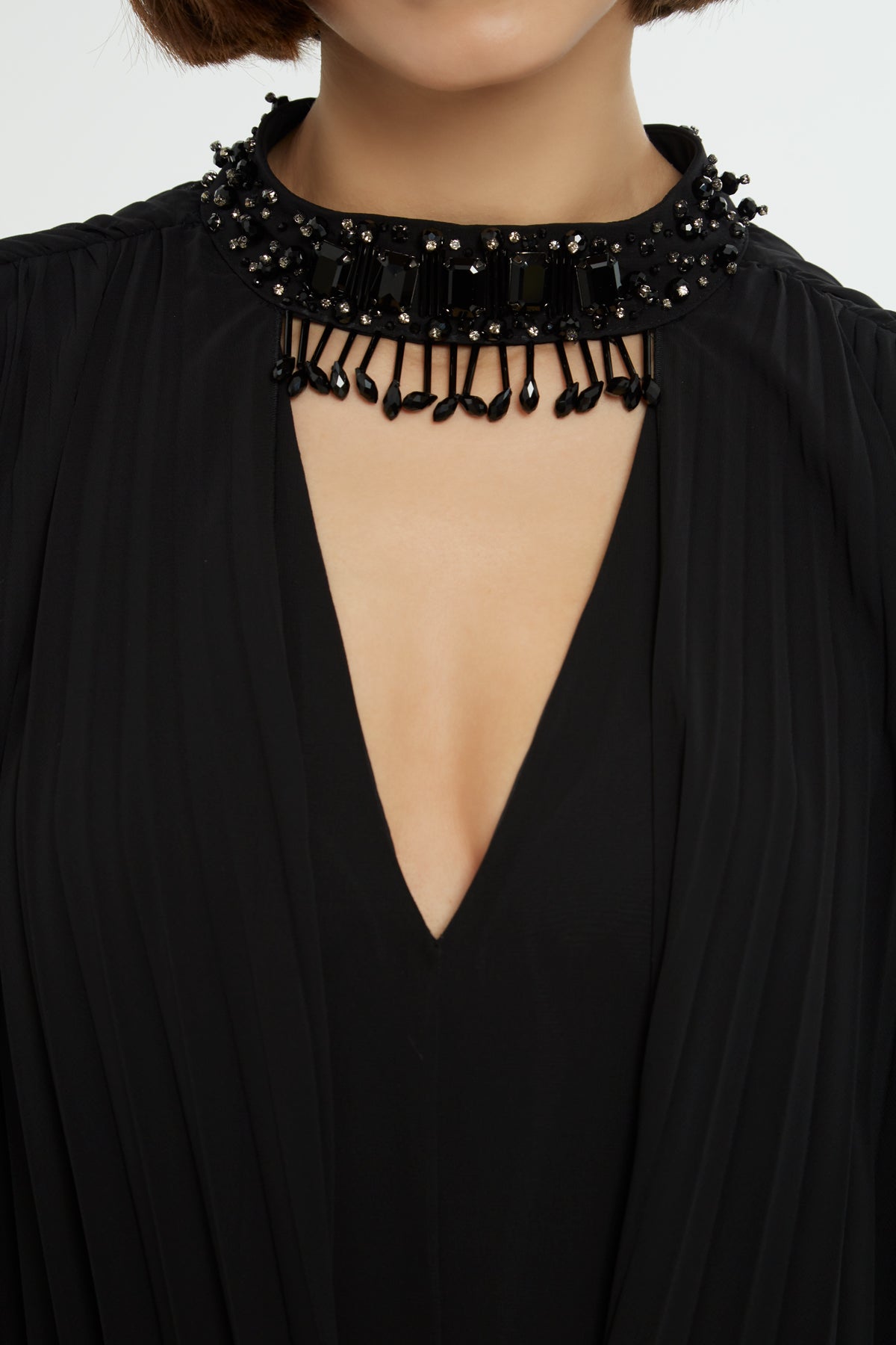 Black Maxi Dress with Cape Detail