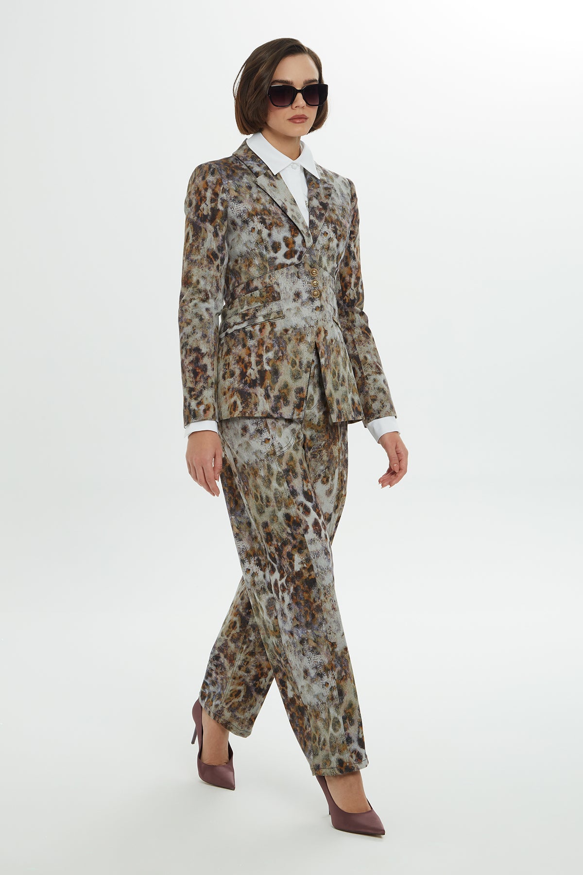 Brown Leopard-Print Lined Jacket