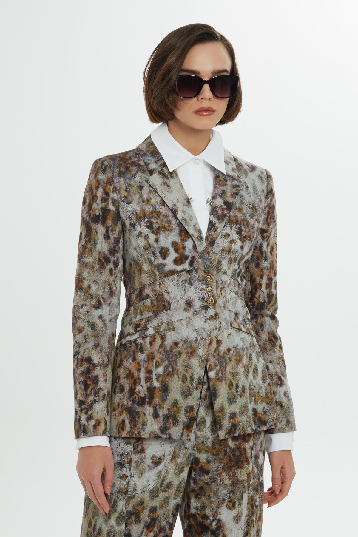 Brown Leopard-Print Lined Jacket