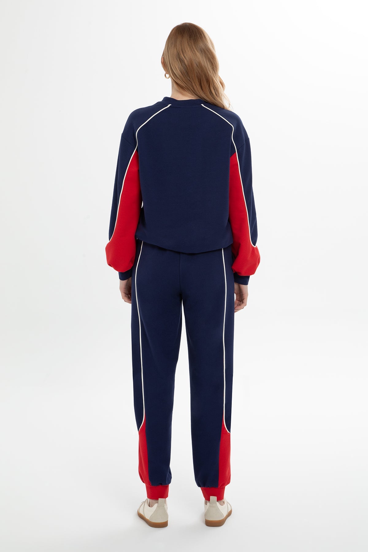 Navy Stripe-Detail Tracksuit