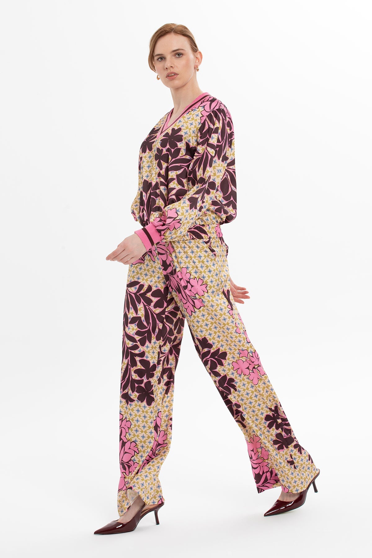 Floral-Pattern Two-Piece Set