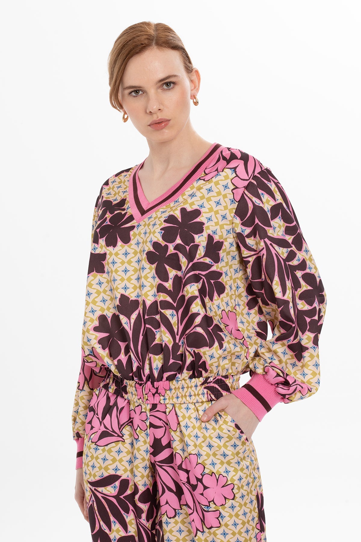 Floral-Pattern Two-Piece Set