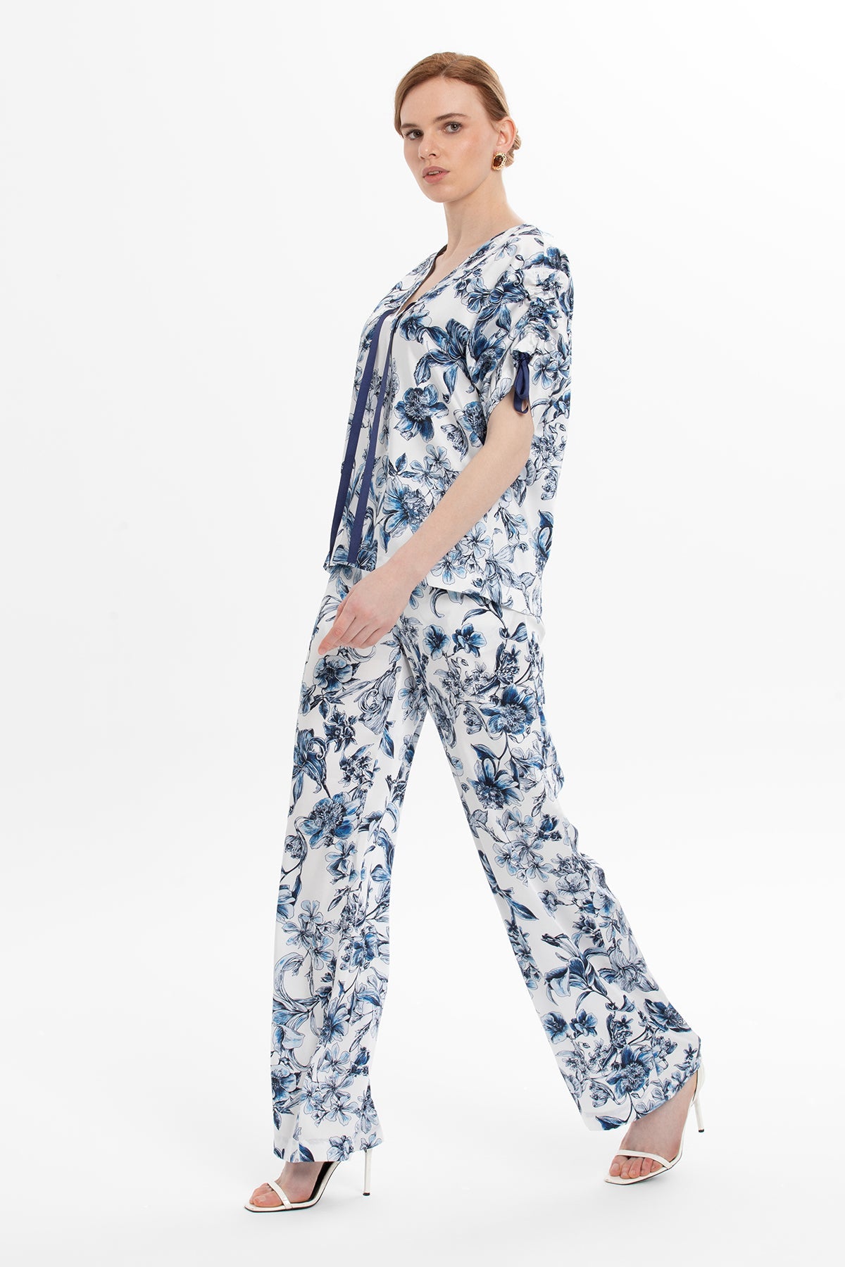Blue Patterned Two-Piece Set