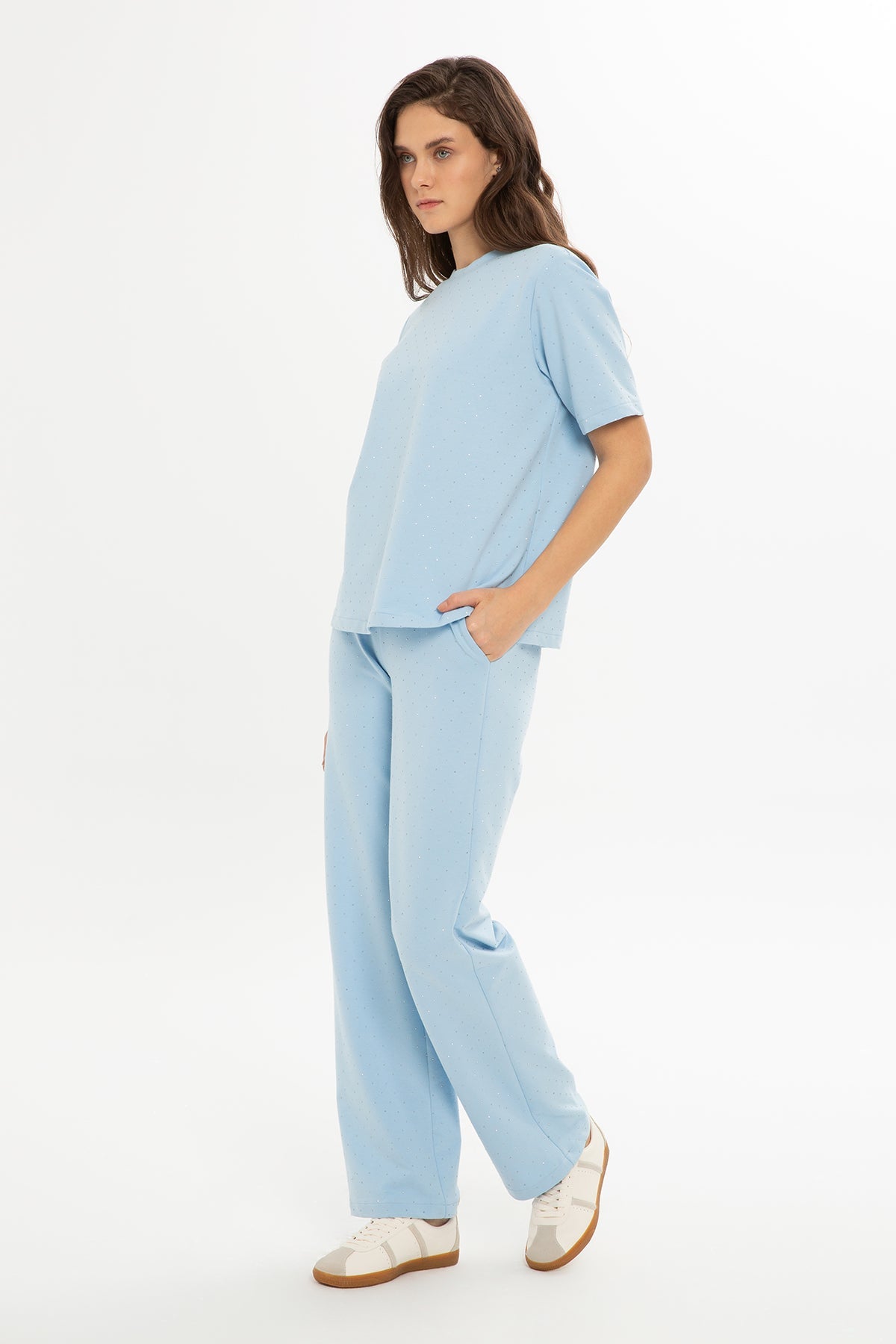 Blue Embellished Tracksuit