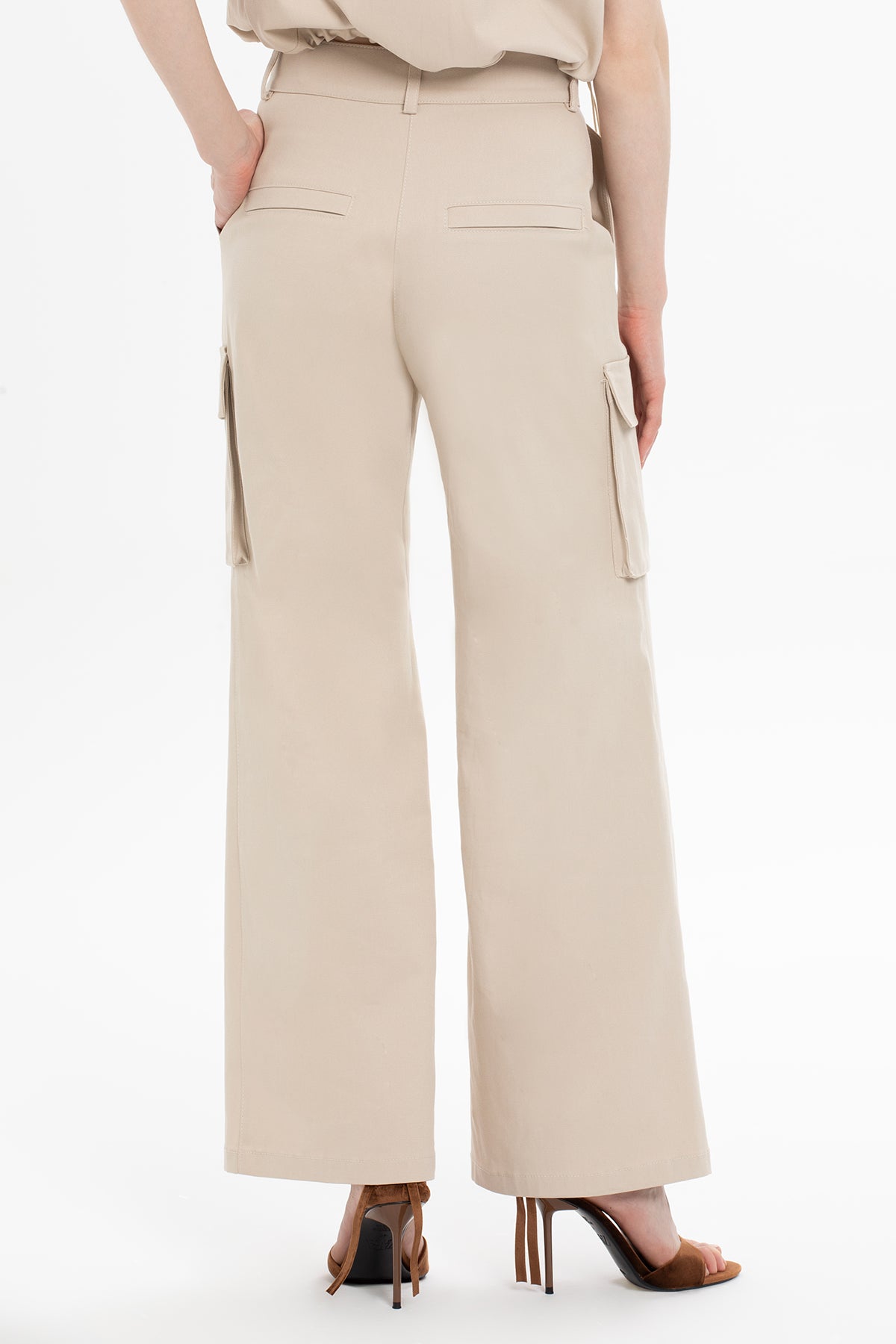 Beige Cargo Pants with Pockets