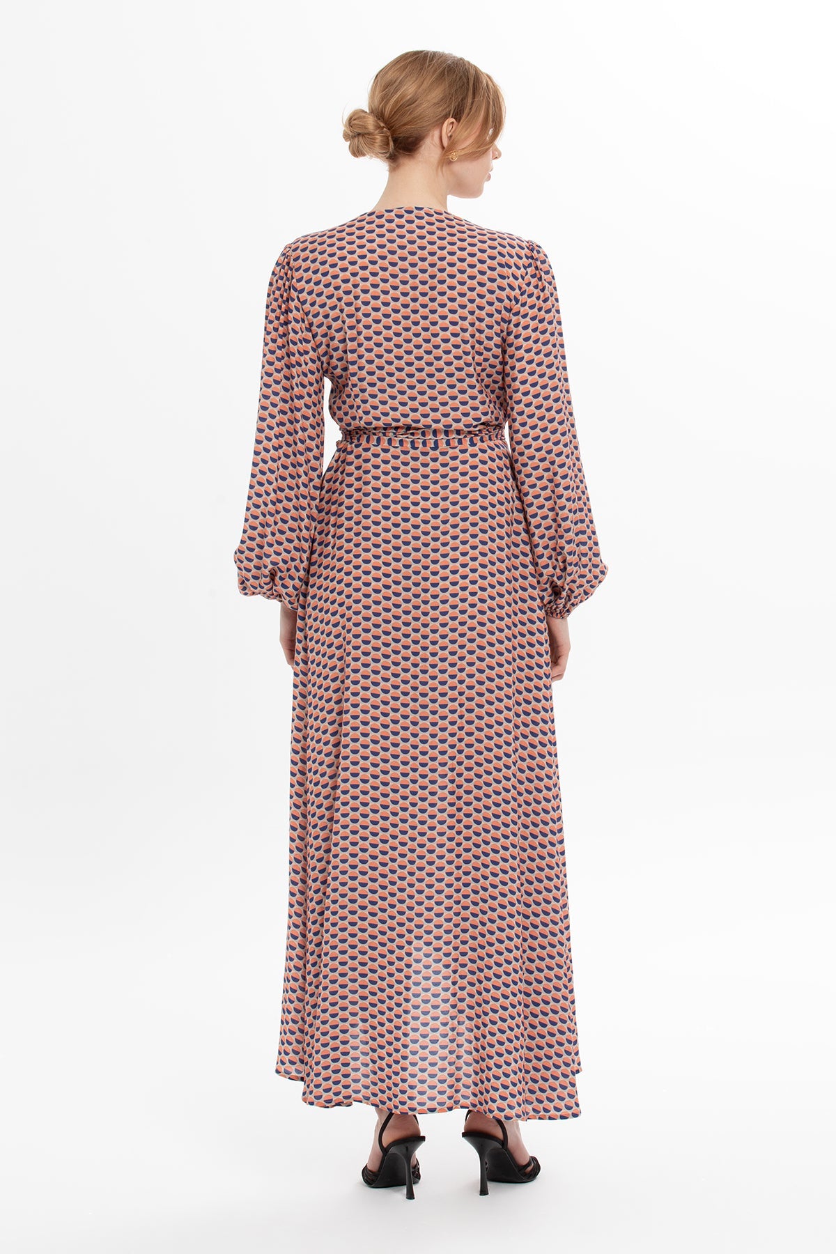 Printed Side-Tie Midi Dress