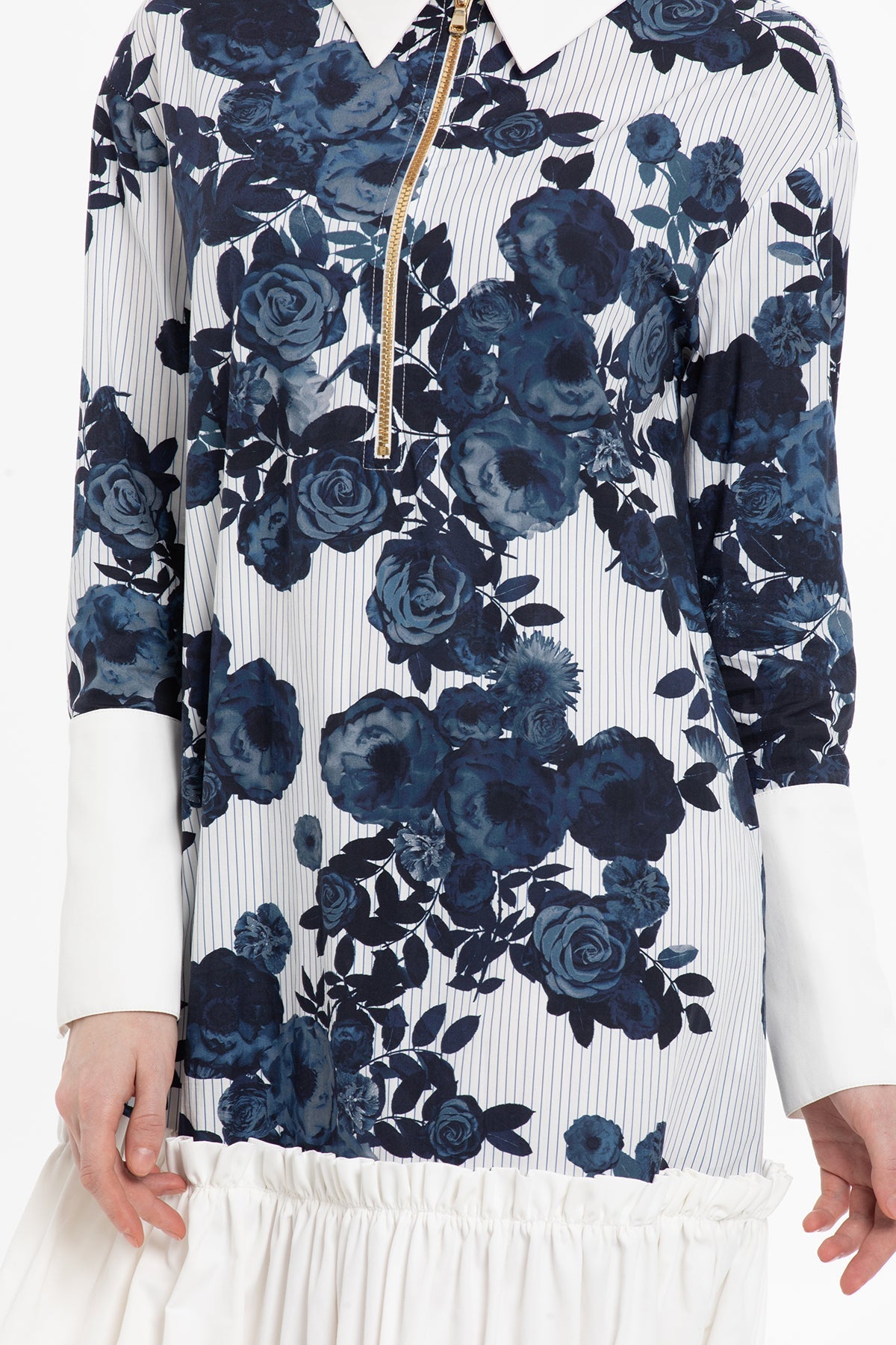 Printed Maxi Dress with Pleated Hem