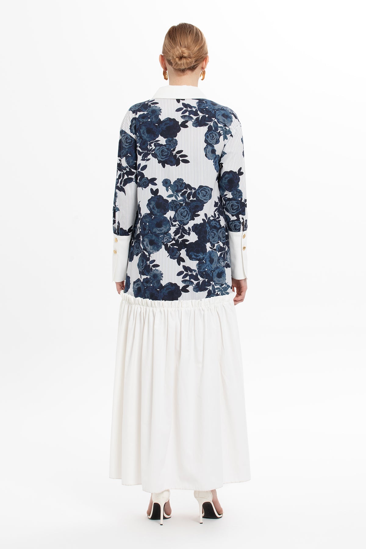 Printed Maxi Dress with Pleated Hem