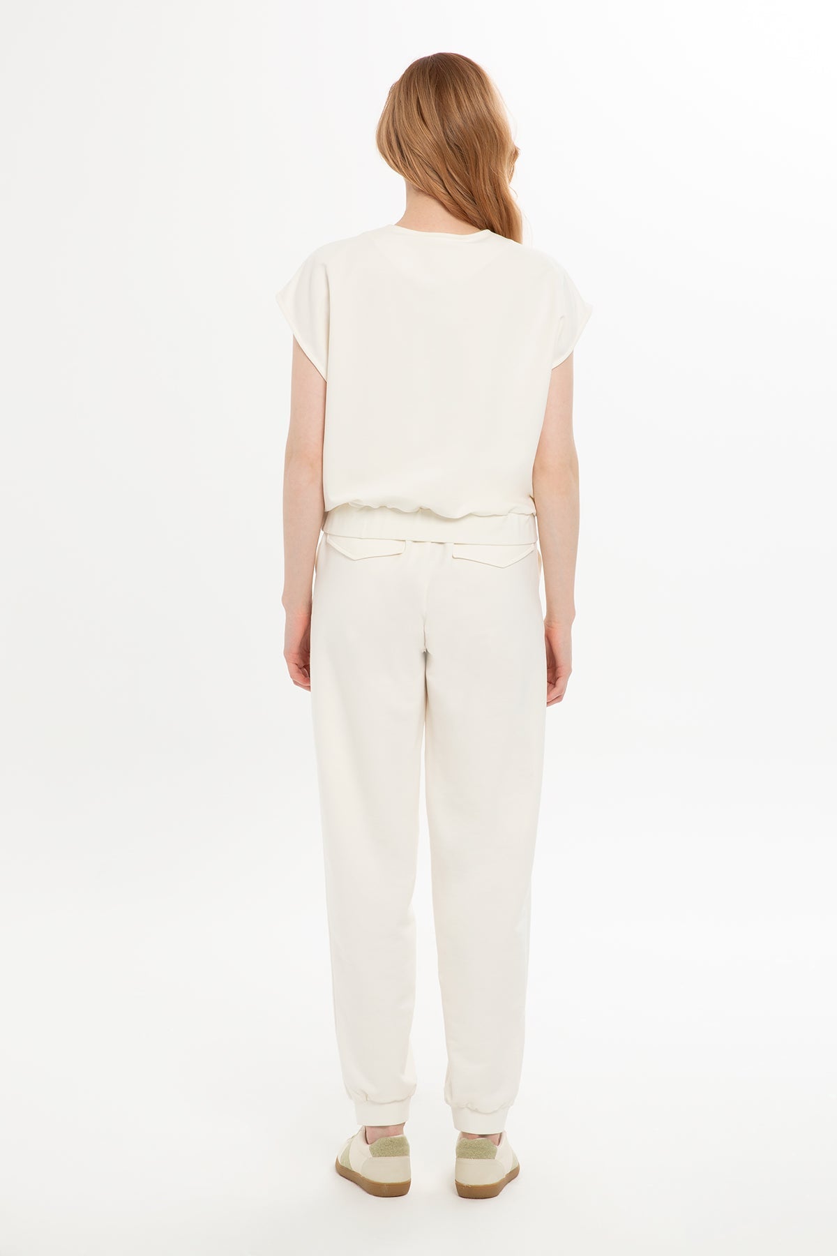 Ecru Vest-Layered Tracksuit