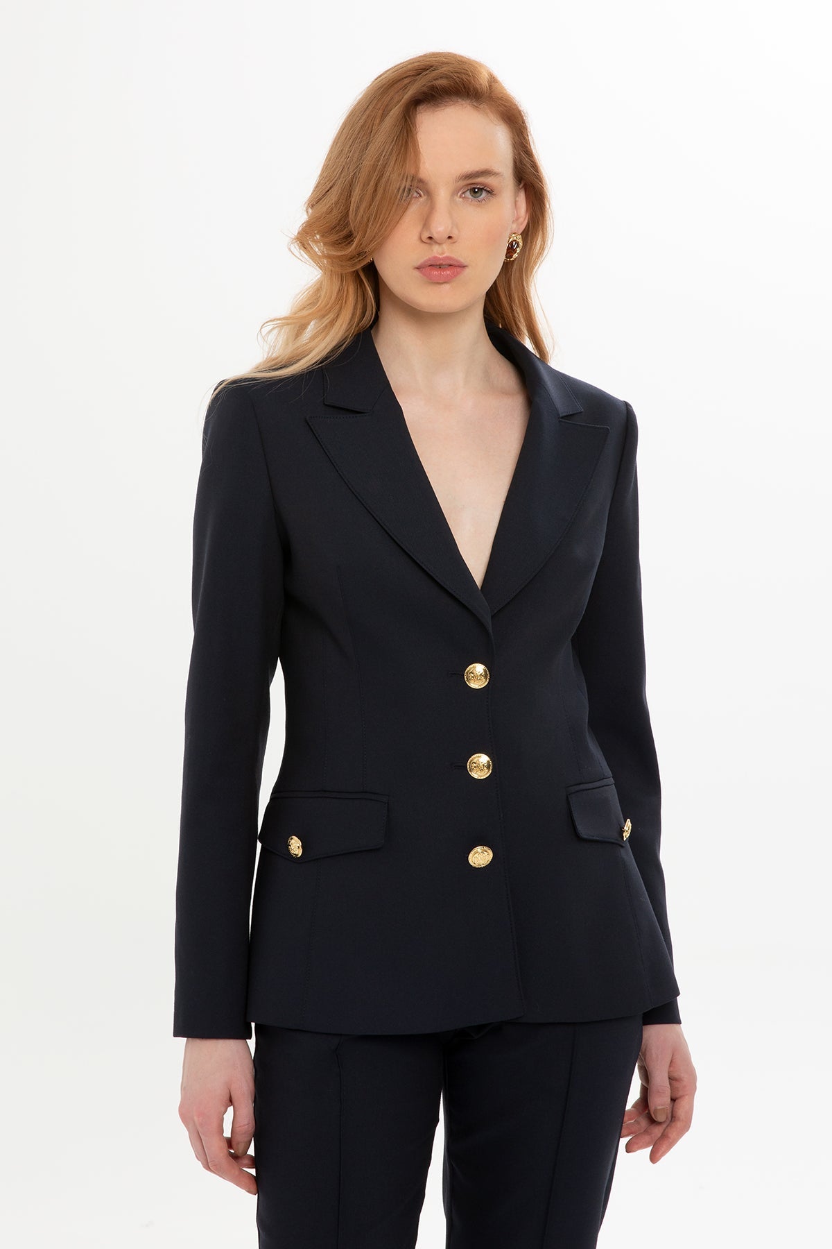 Set with Slit Jacket Tape Pants