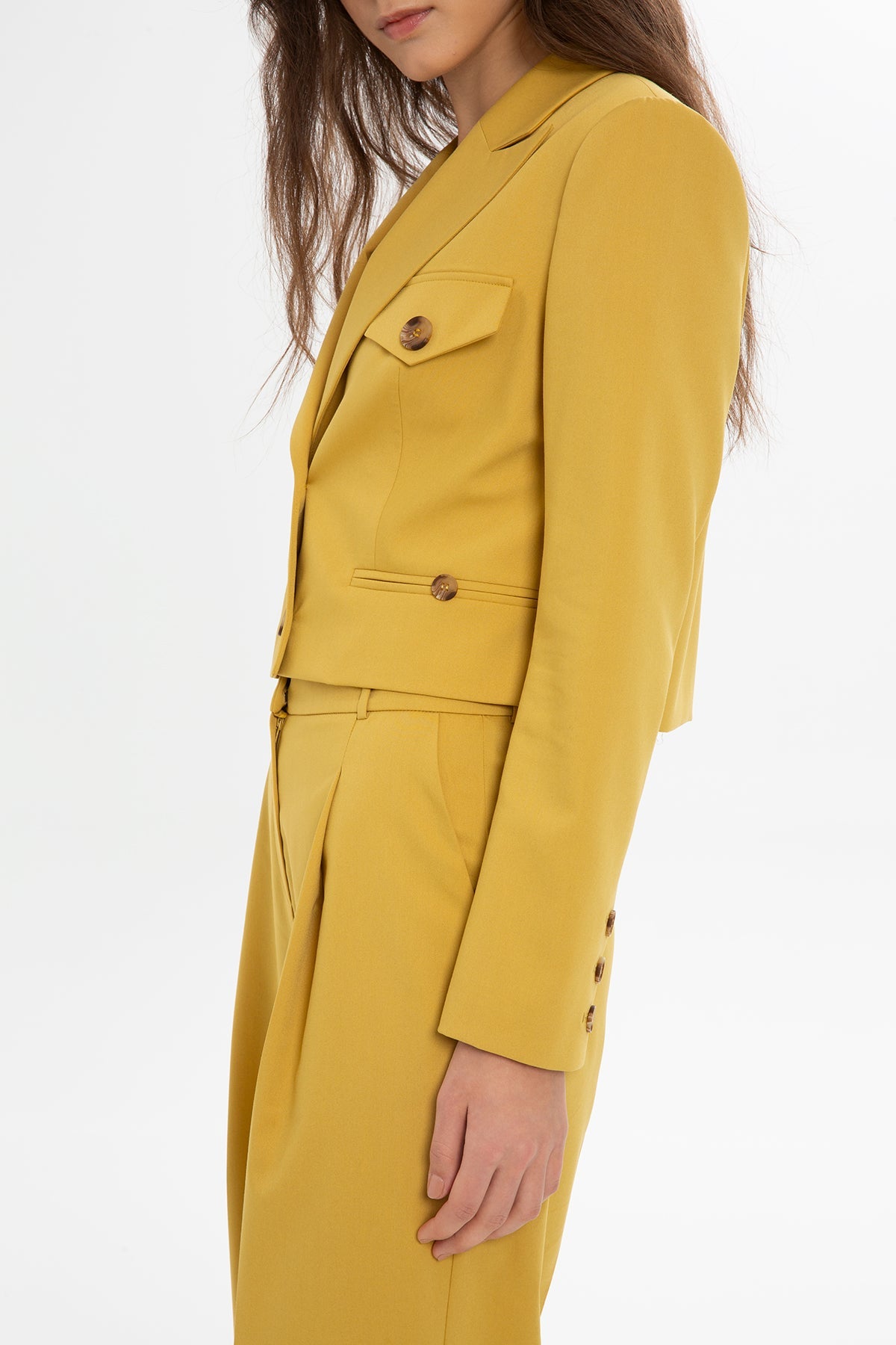 Yellow Suit with Cropped Jacket
