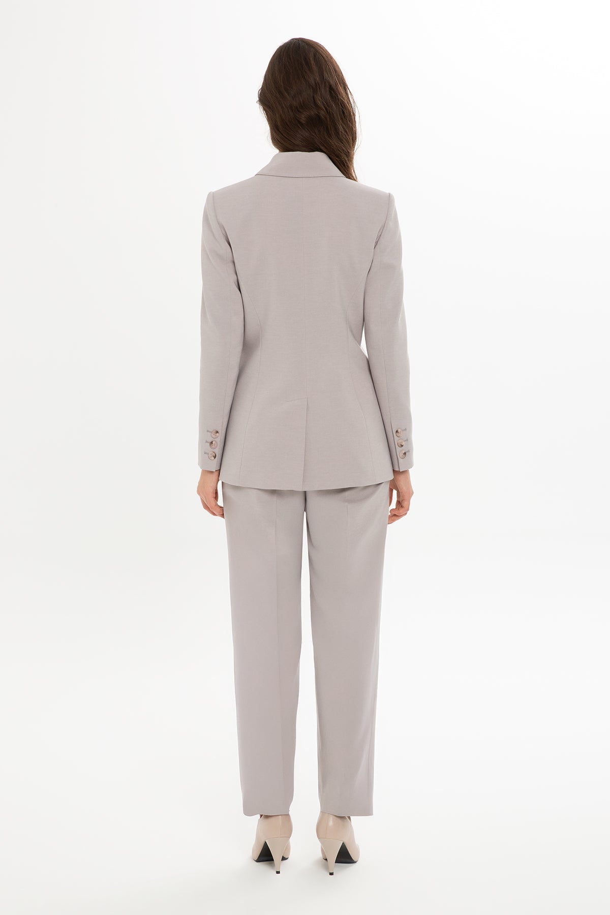 Grey Suit with Straight-Leg Trousers