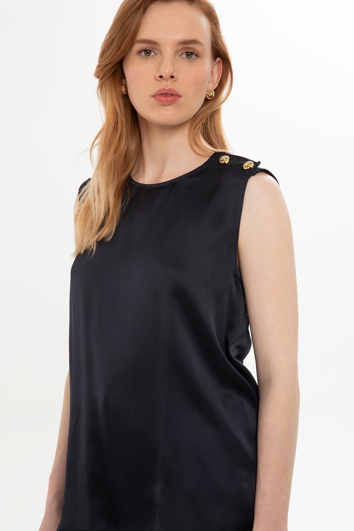 Navy Back Detail Blouse