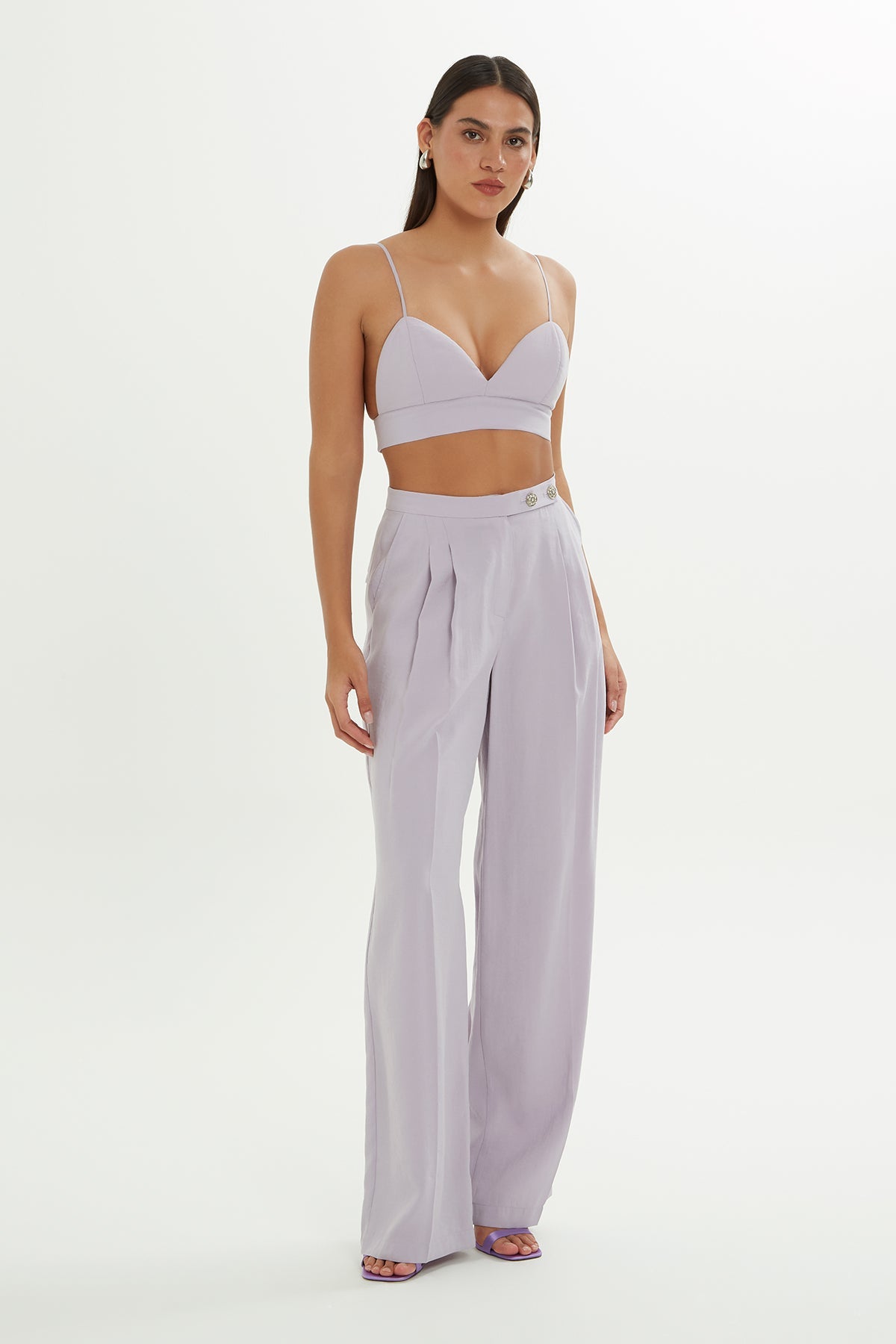 Purple Relaxed-Fit Trousers