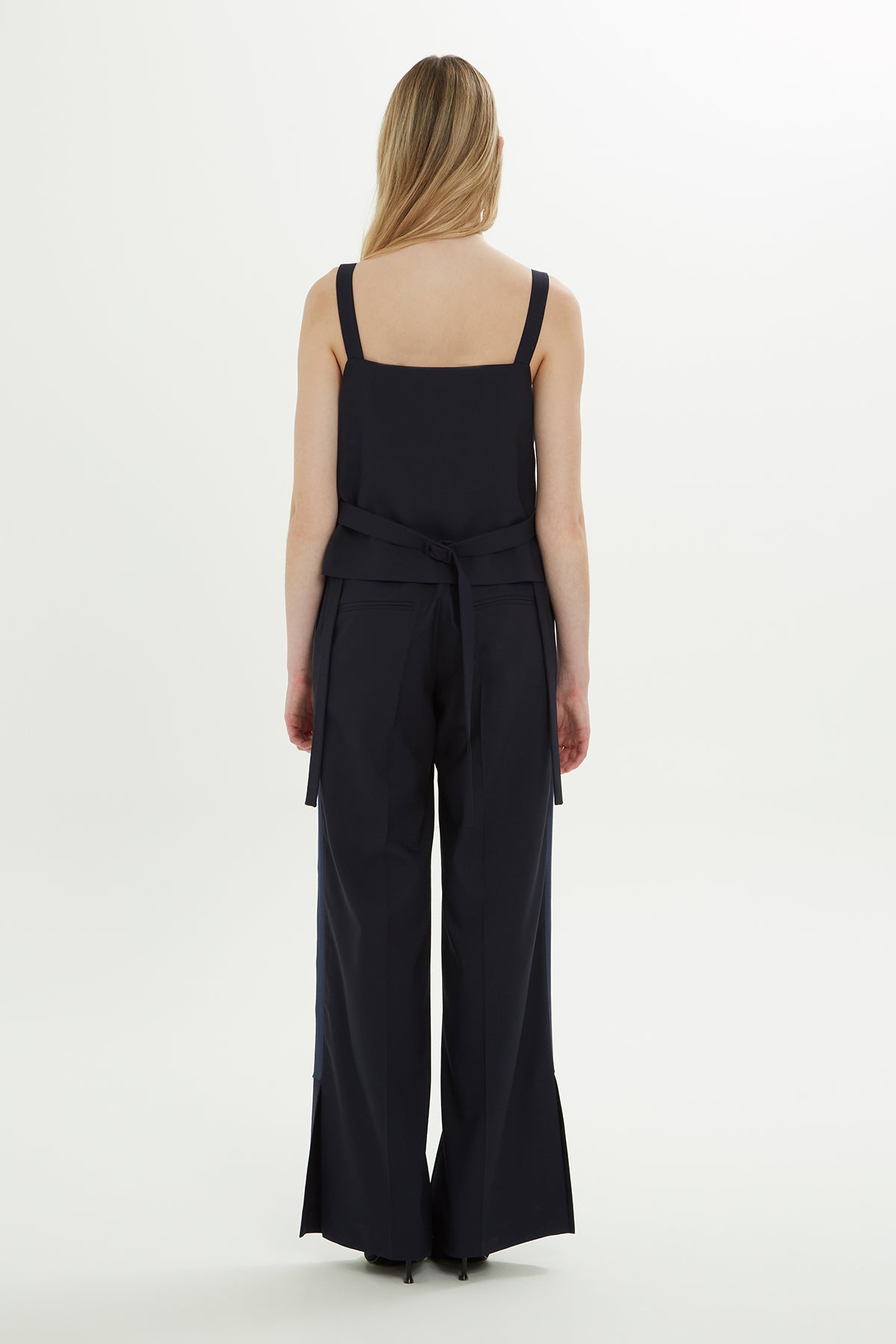 Dark Navy Tie-Back Strap Blouse