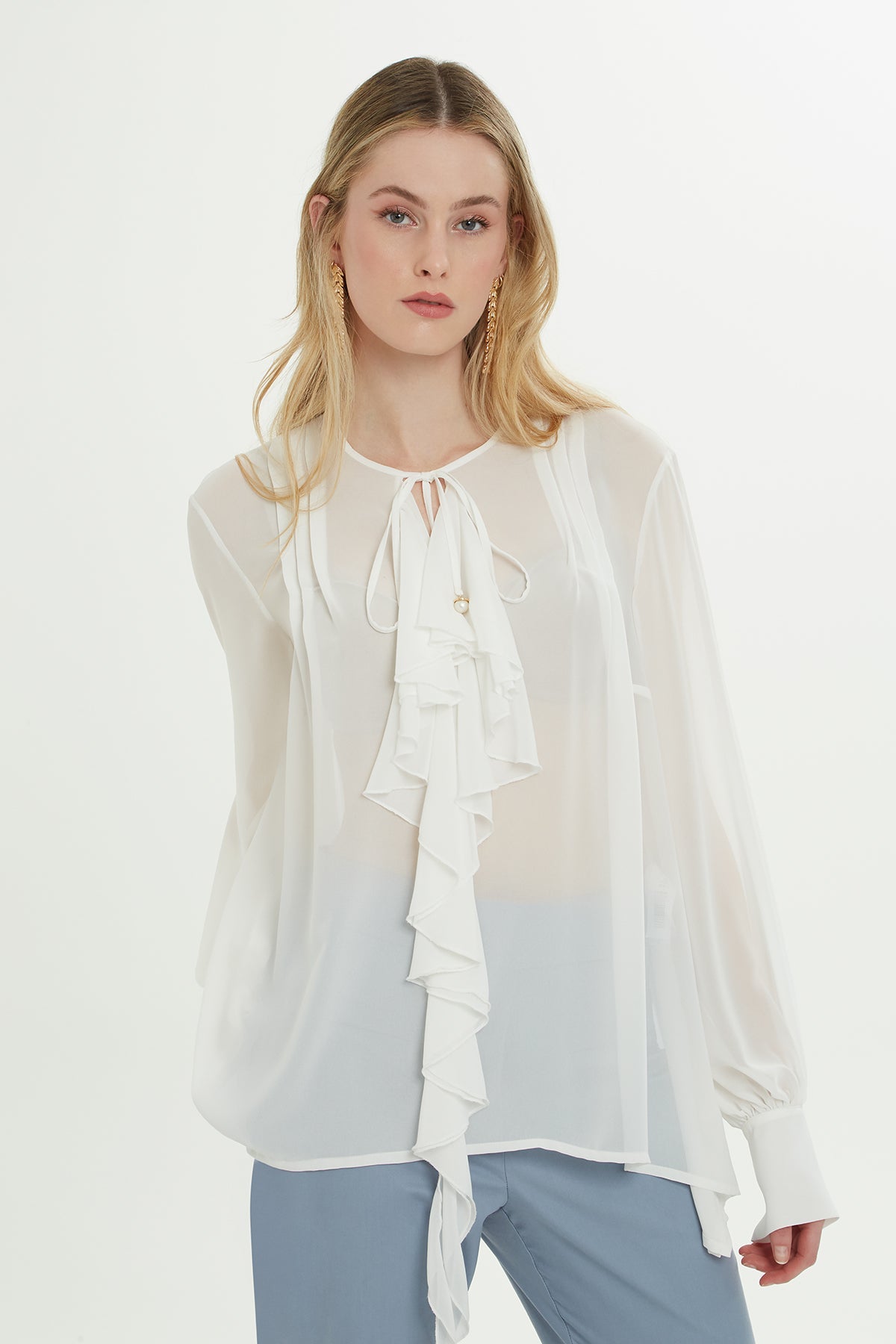 Ecru Volant Blouse