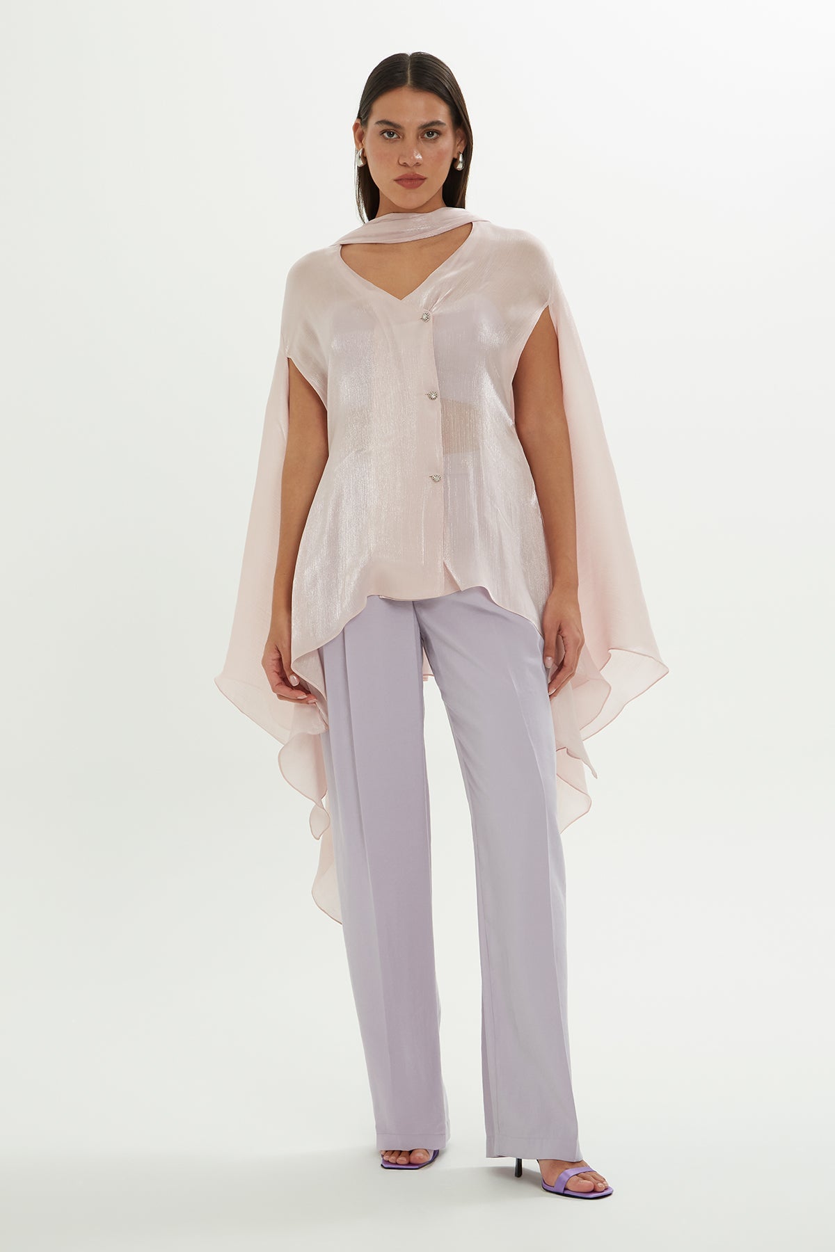 Pink Transparent Shiny Blouse