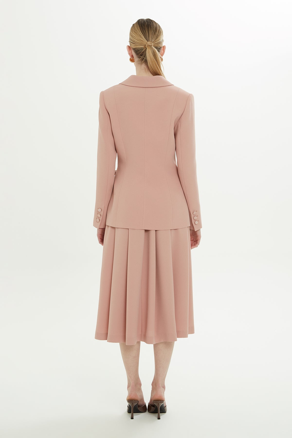 Salmon Front-Band Detail Jacket