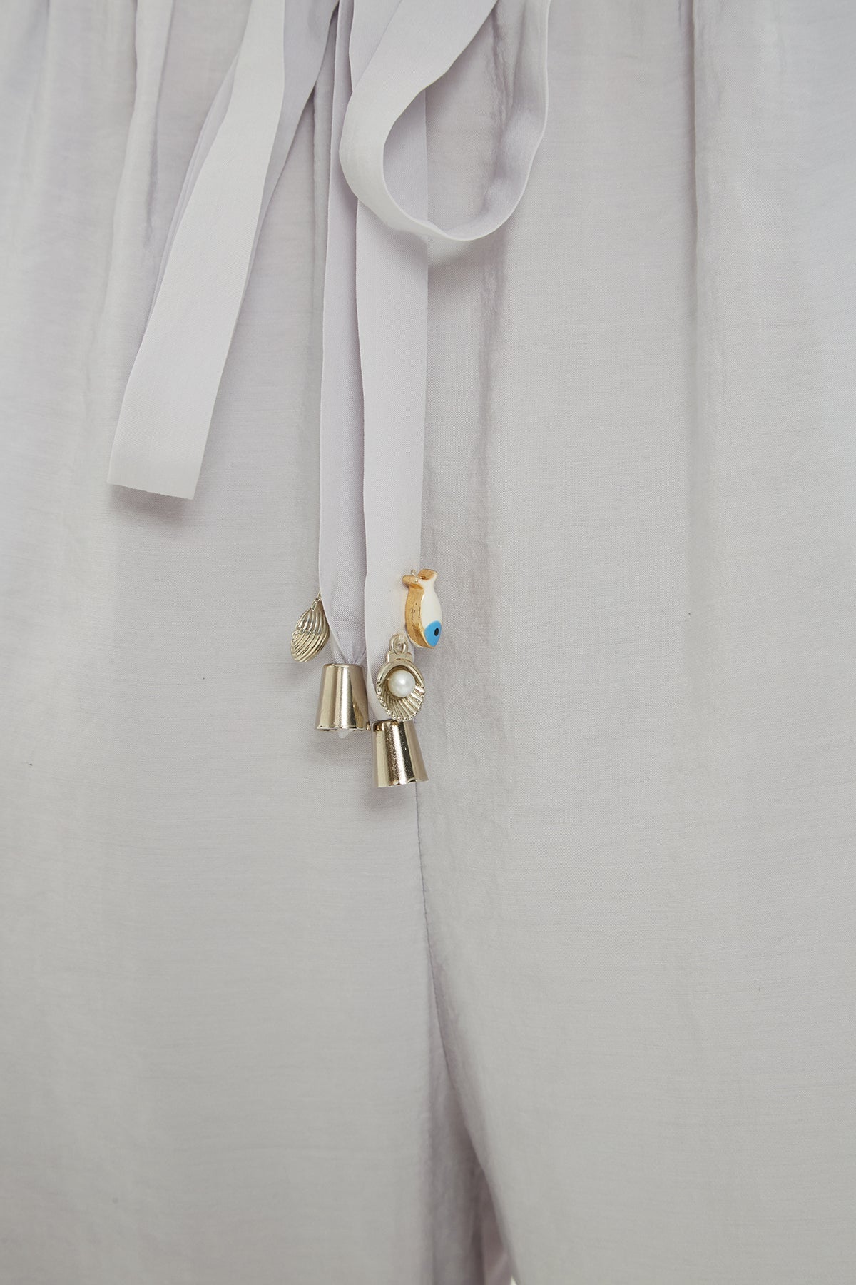 Grey Trousers with Ribbon Detail