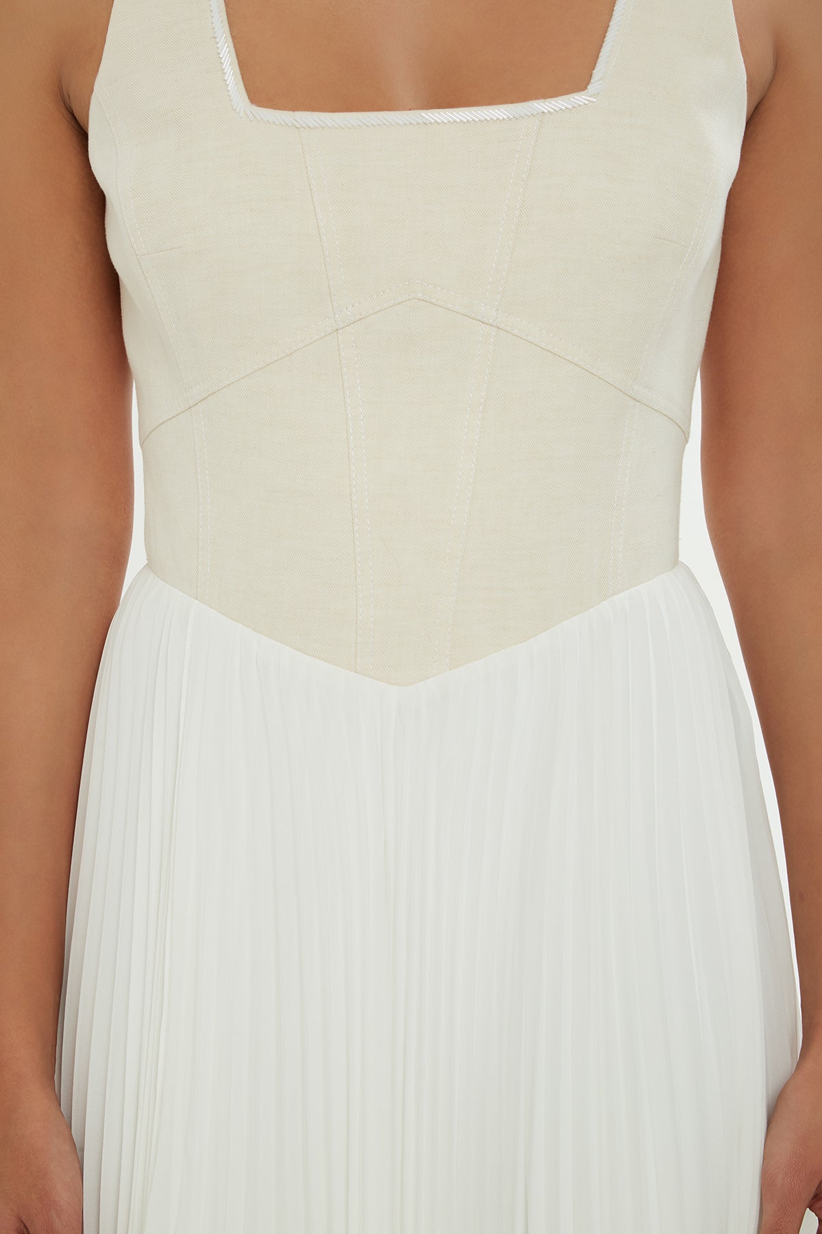 Ecru Skirted Asymmetrical Maxi Dress