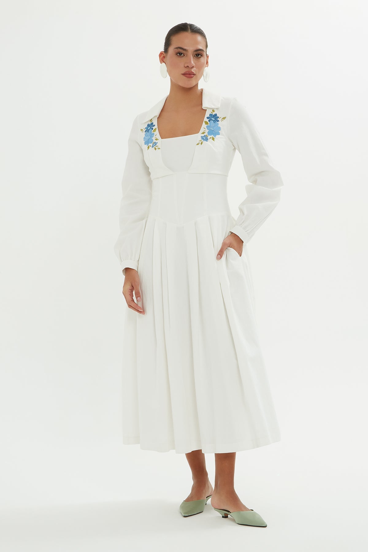 Corset-Style Embroide Dress