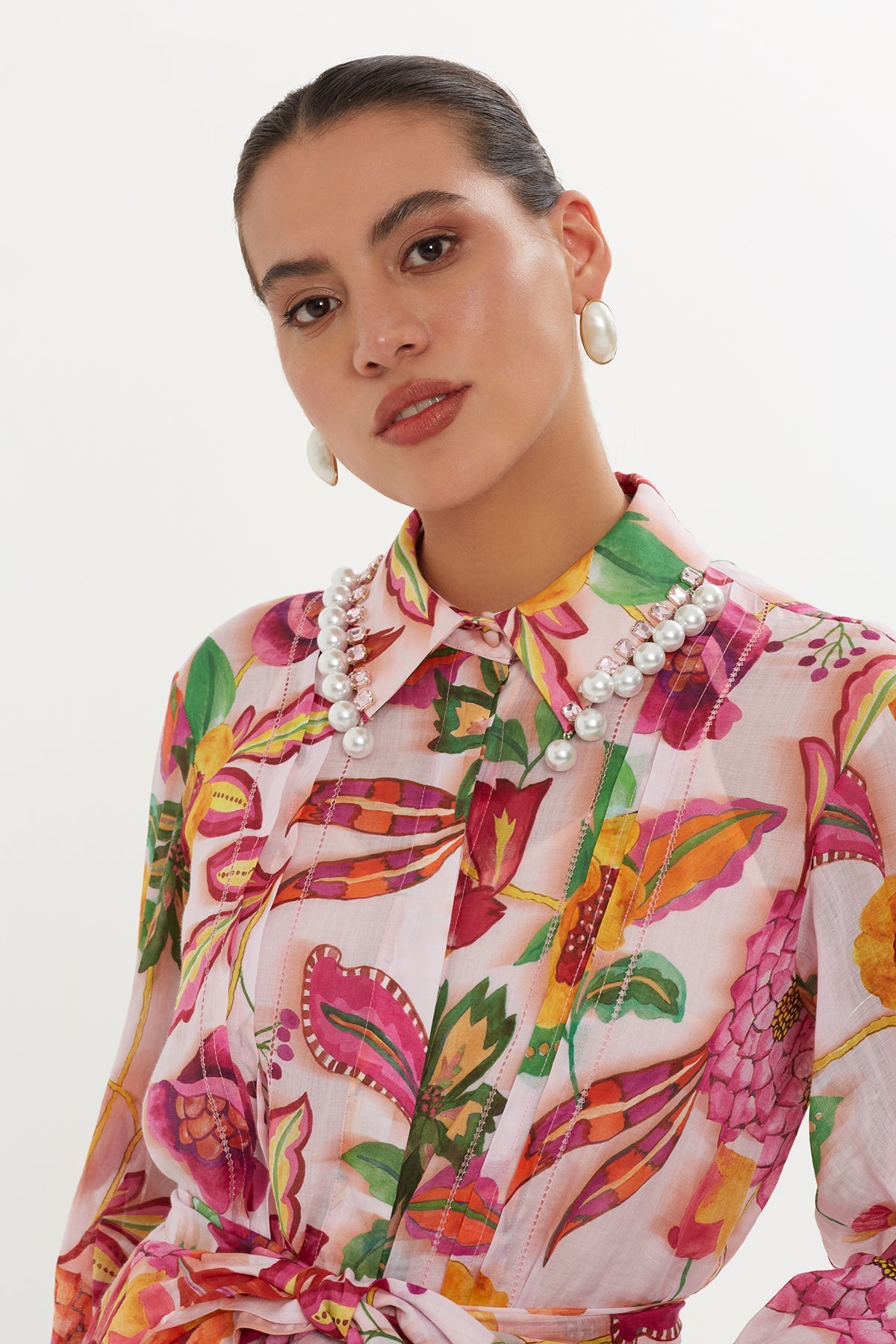 Printed Maxi Dress with Ruffled Sleeves