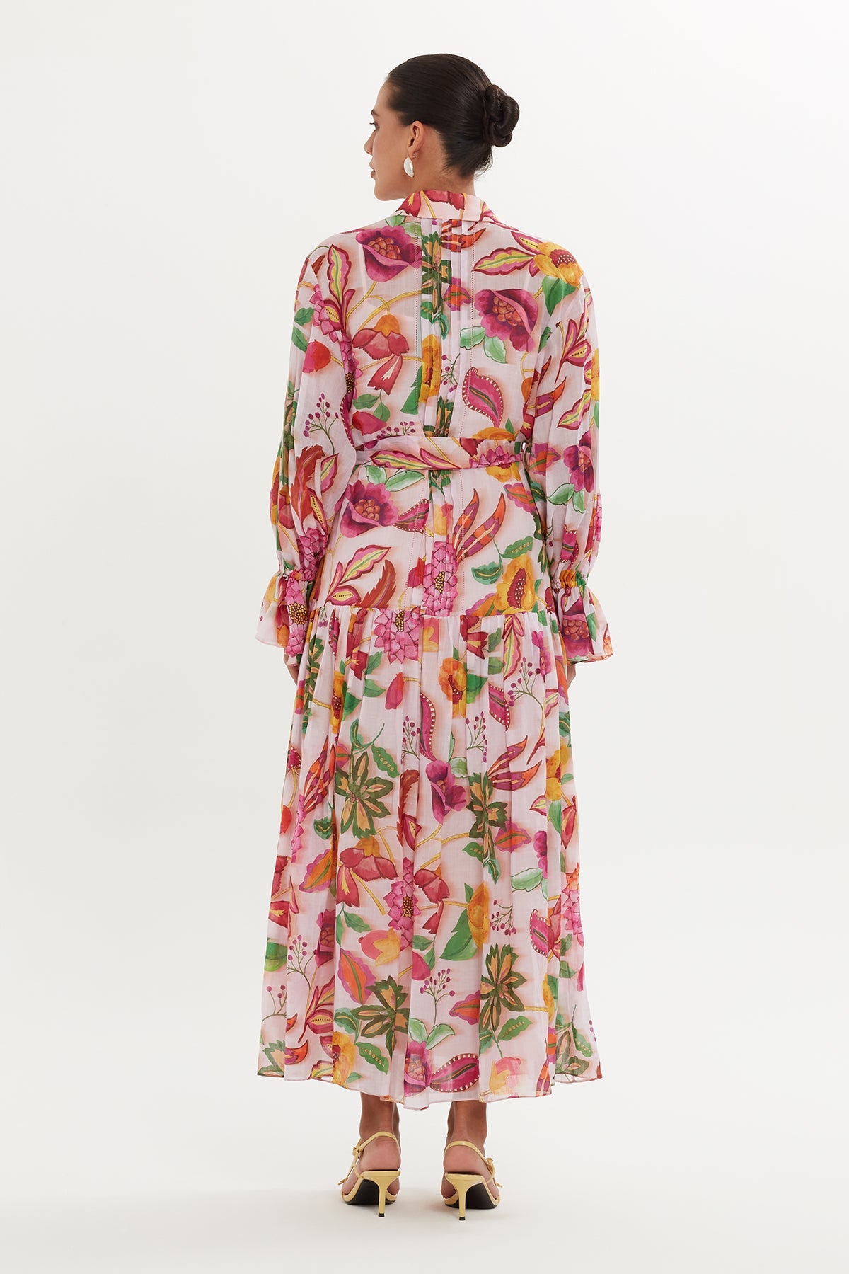 Printed Maxi Dress with Ruffled Sleeves