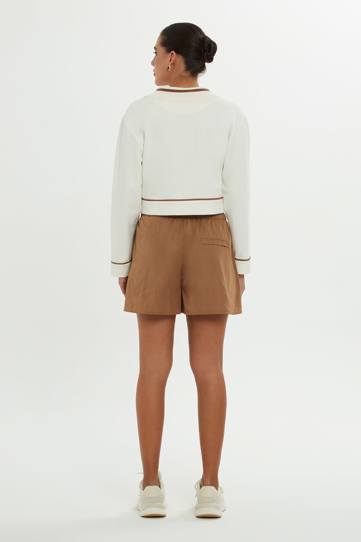 Ecru V-Neck Sweatshirt