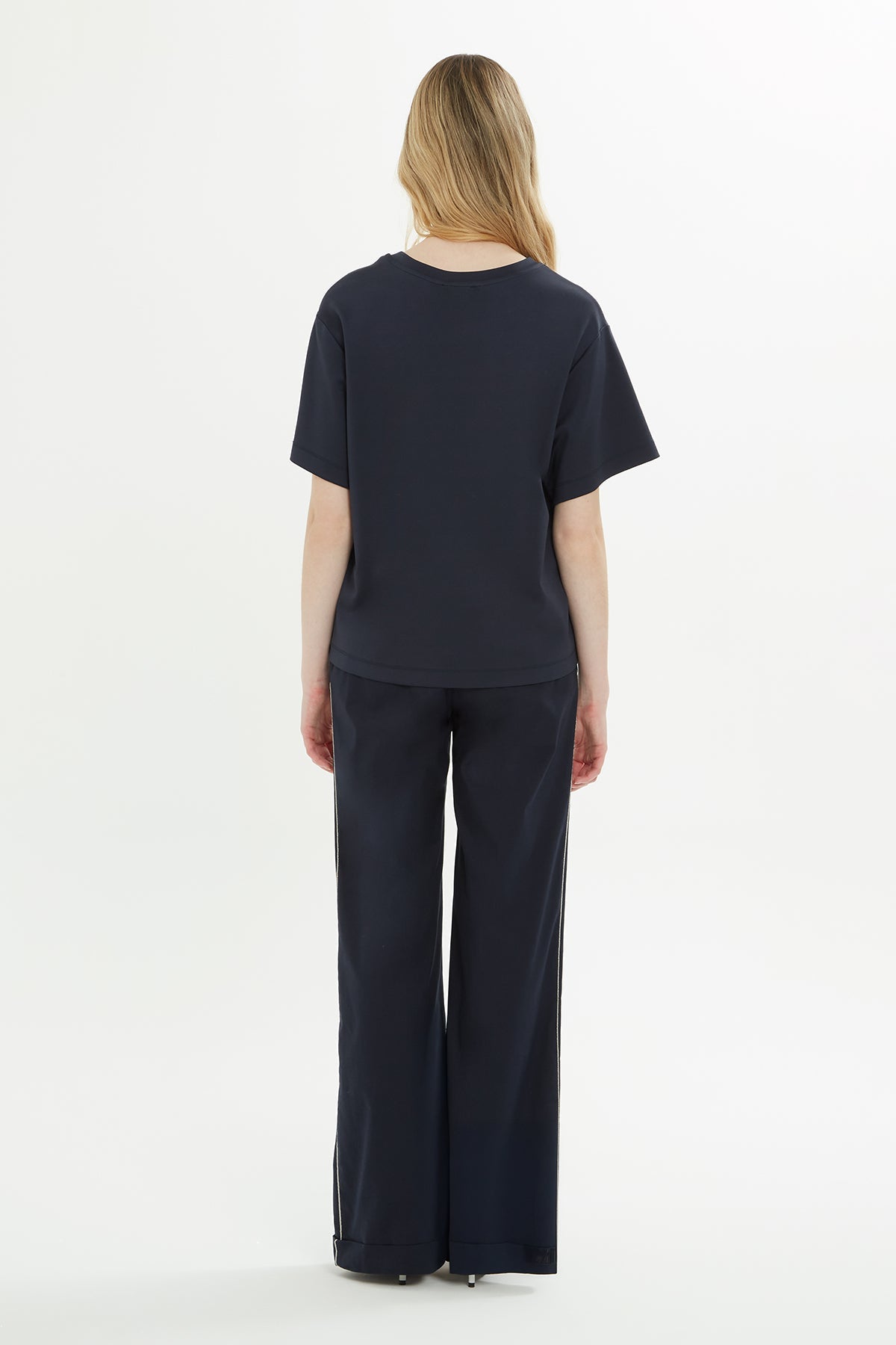 Navy T-Shirt with Label Detail