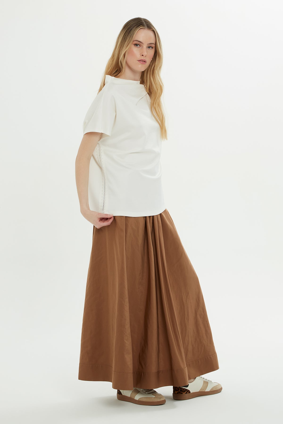 Ecru Dropped Shoulder Blouse