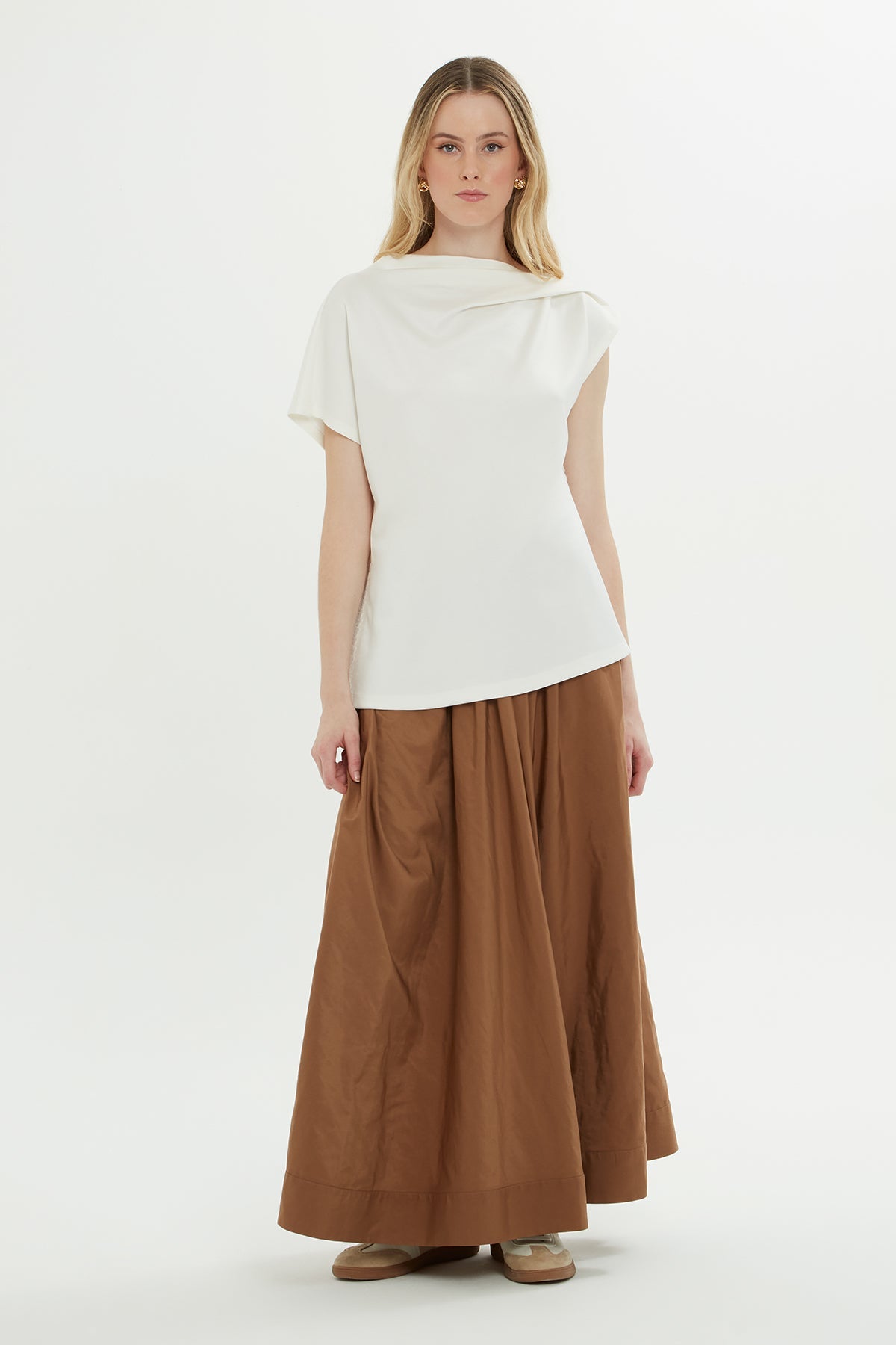 Ecru Dropped Shoulder Blouse