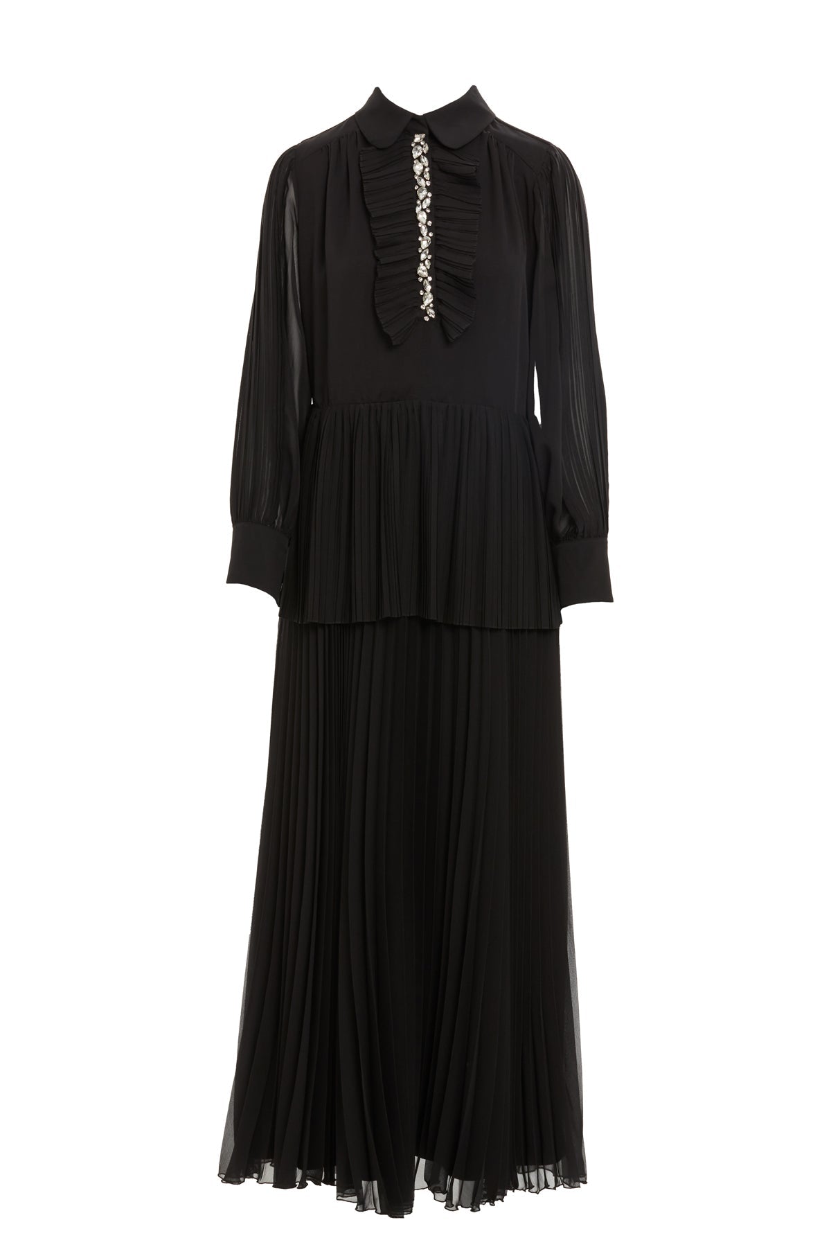 Black Pleated Maxi Dress