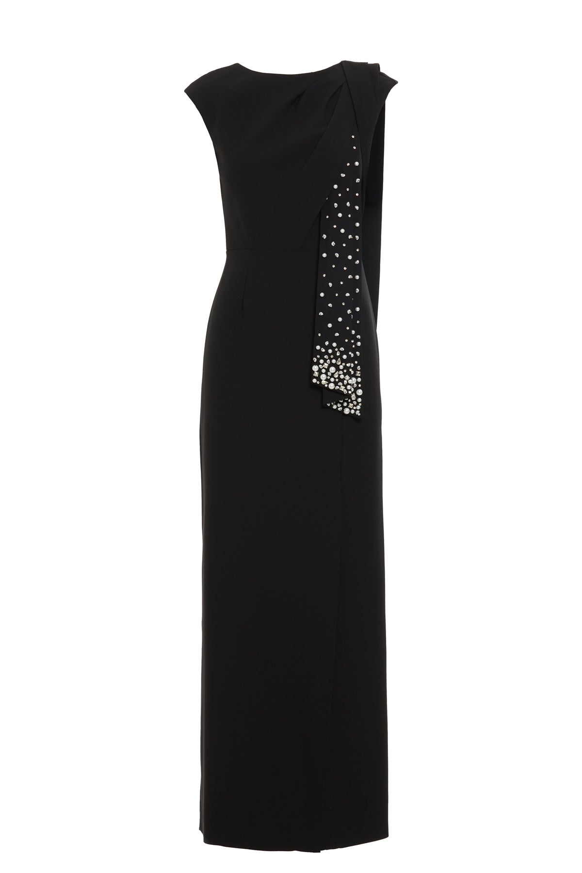 Side Slit Stone Embroide Long Dress