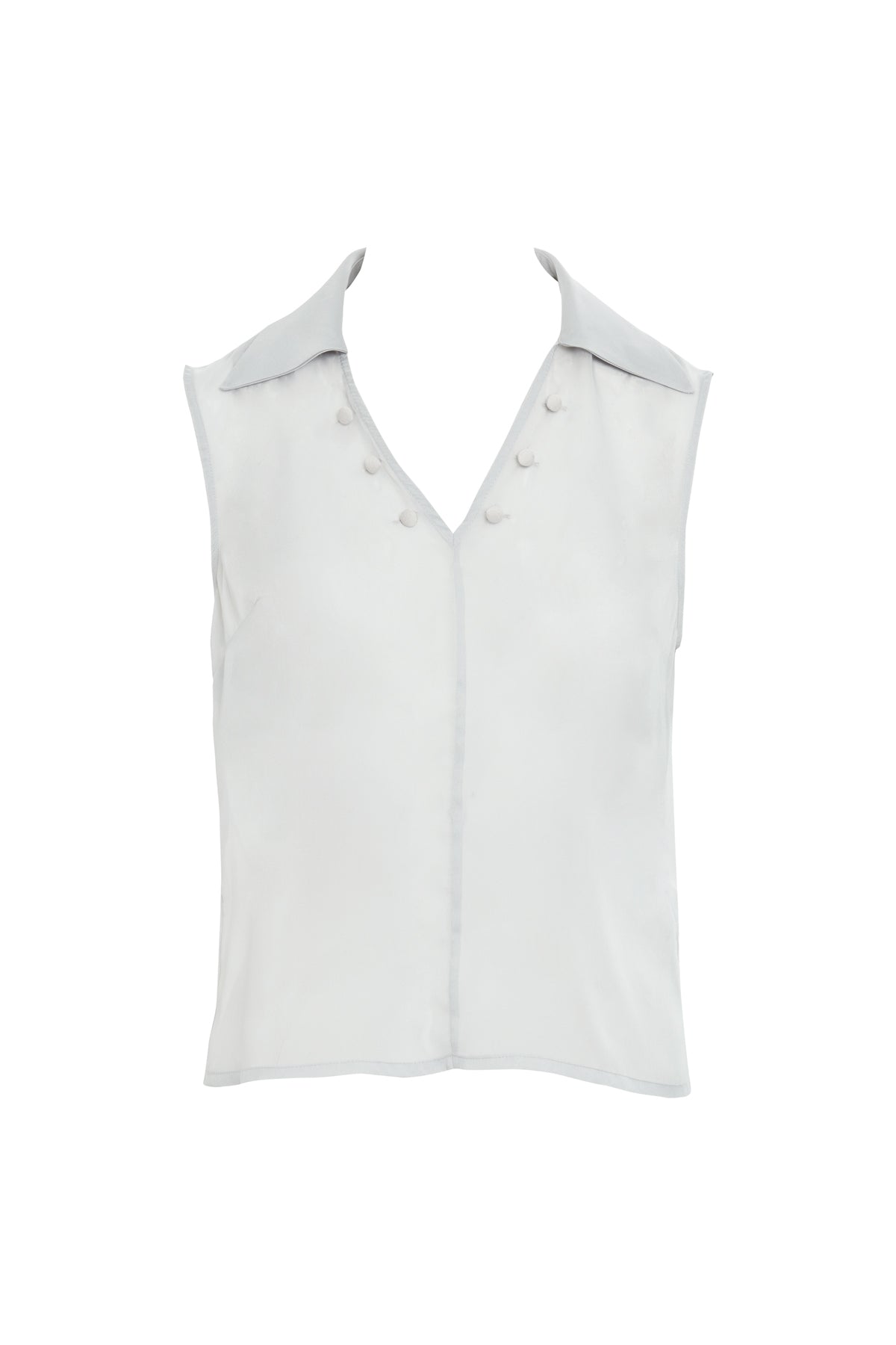 Grey Transparent Back Zip Blouse