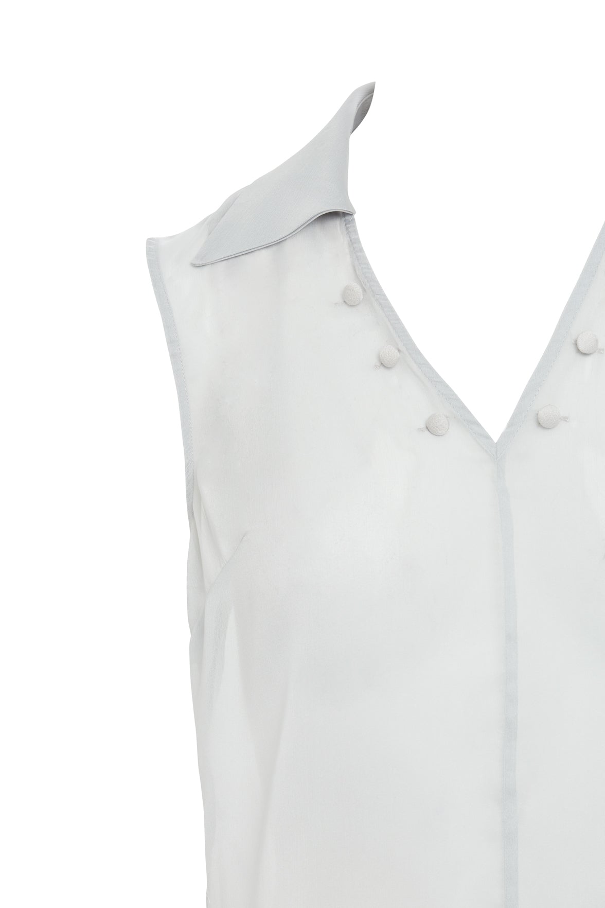 Grey Transparent Back Zip Blouse