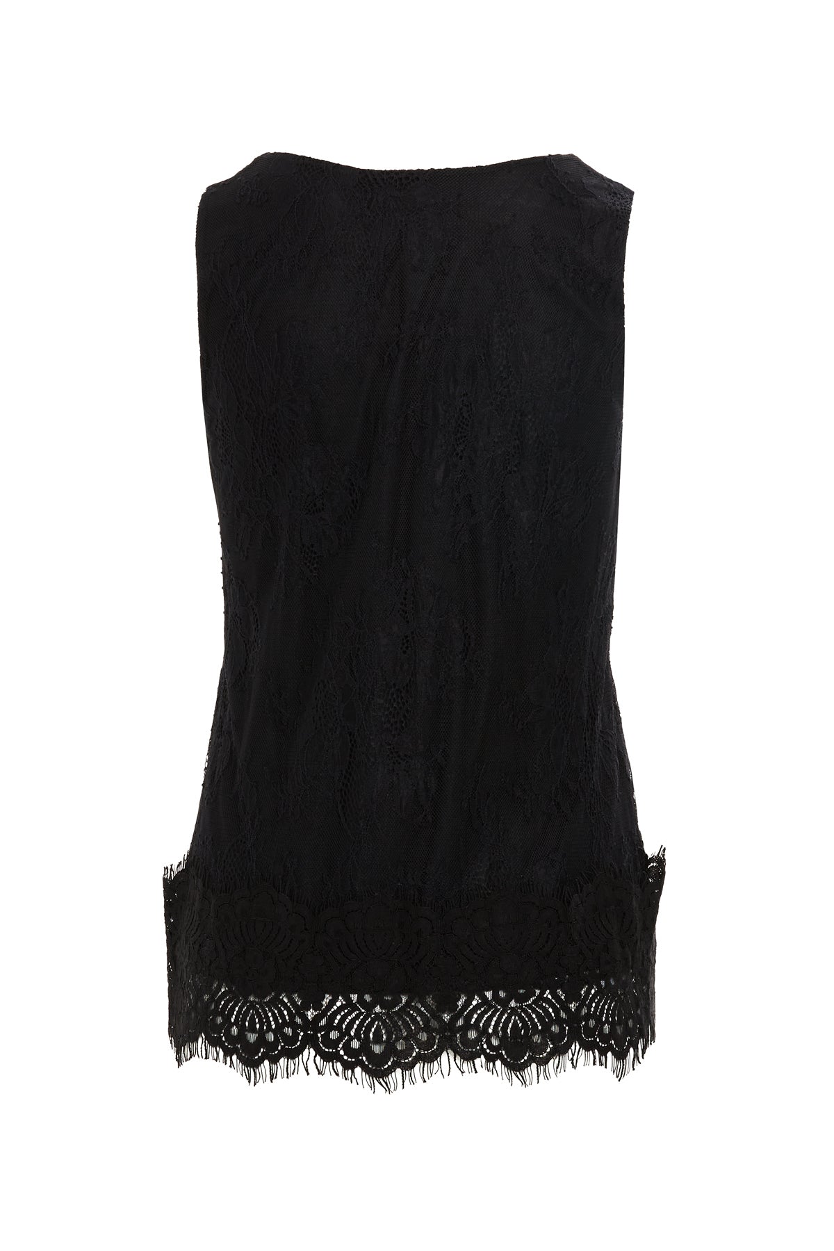 Black Stone Embellished Lace Blouse