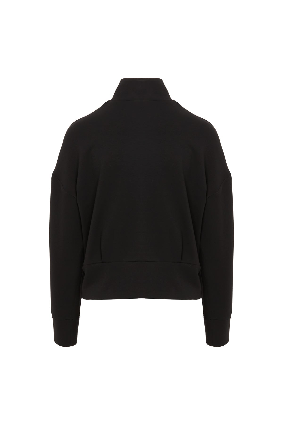 Black Mesh-Detail Cropped Sweatshirt
