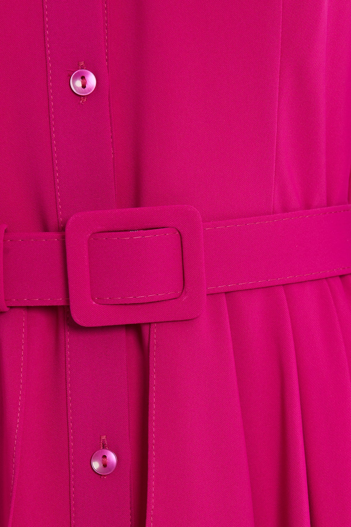 Fuchsia Asymmetrical Midi Dress with Belt