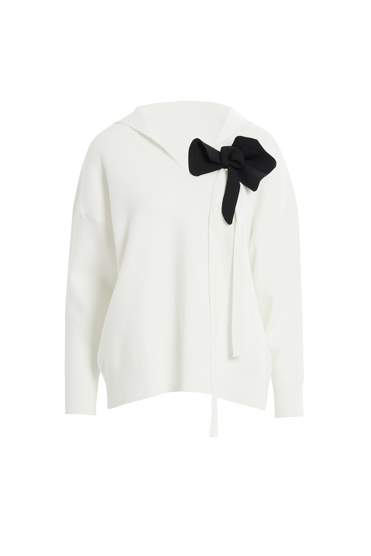 Ecru Flower Detail Knit Blouse