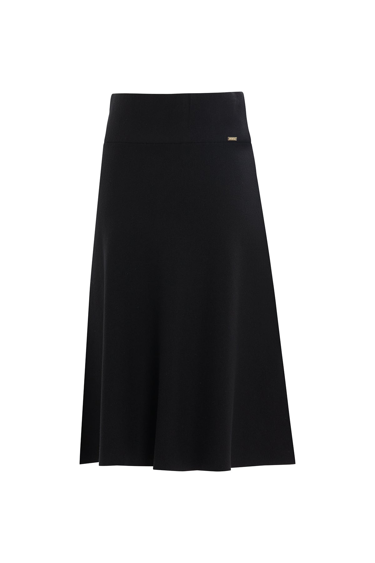 Black High-Waist Midi Skirt