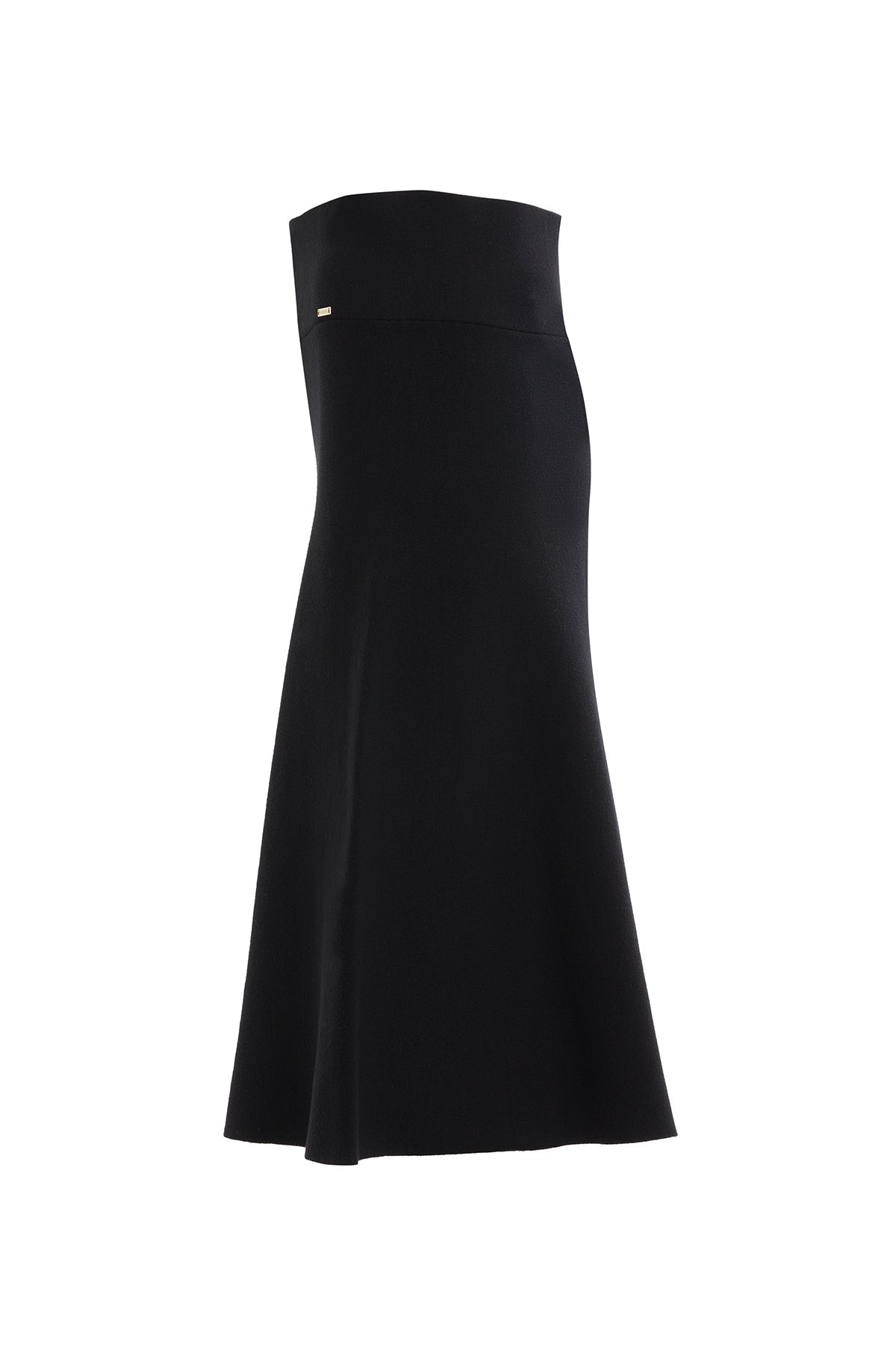 Black High-Waist Midi Skirt