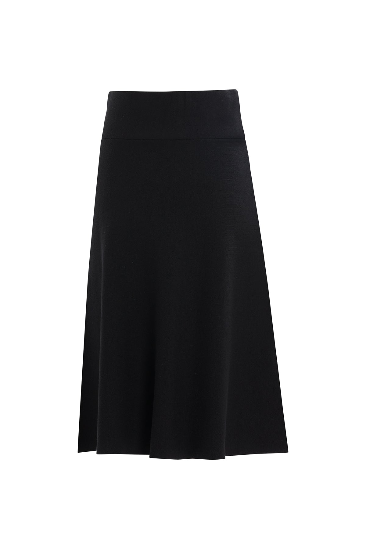 Black High-Waist Midi Skirt
