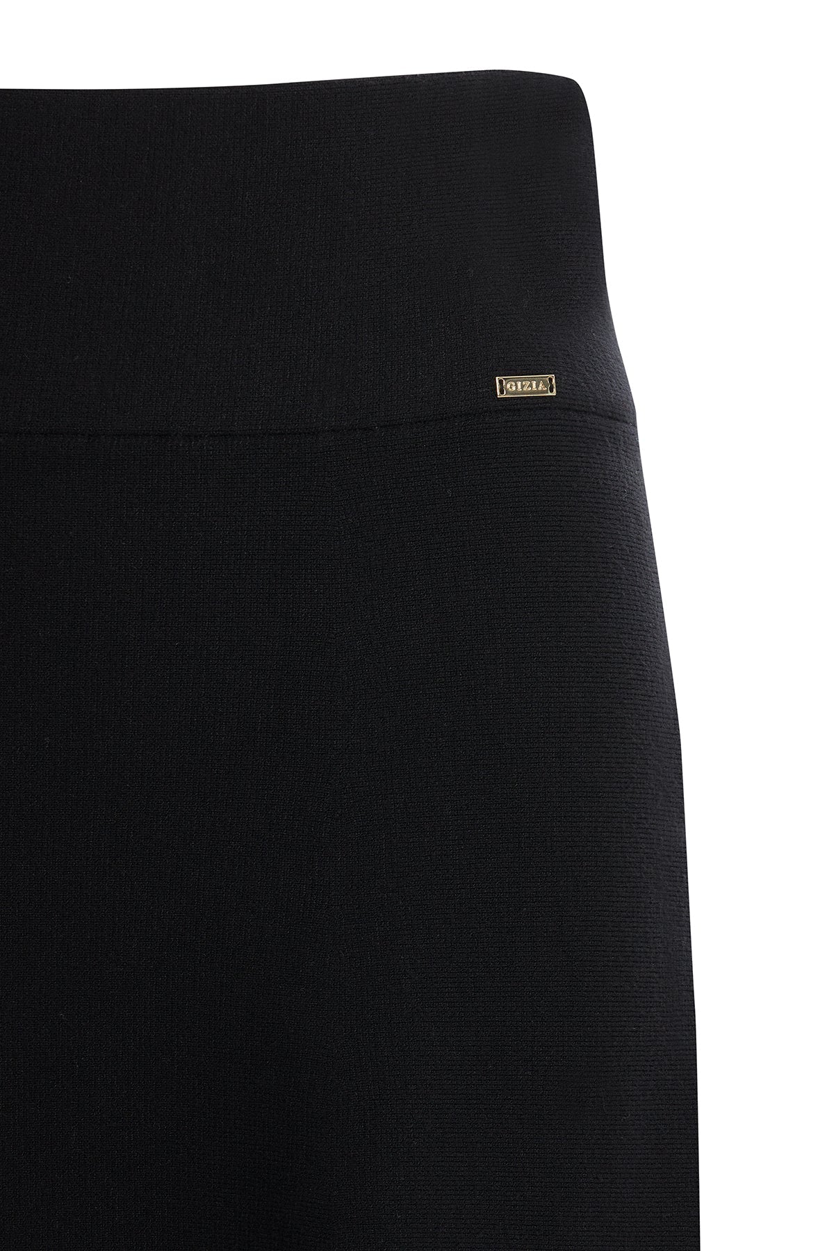 Black High-Waist Midi Skirt