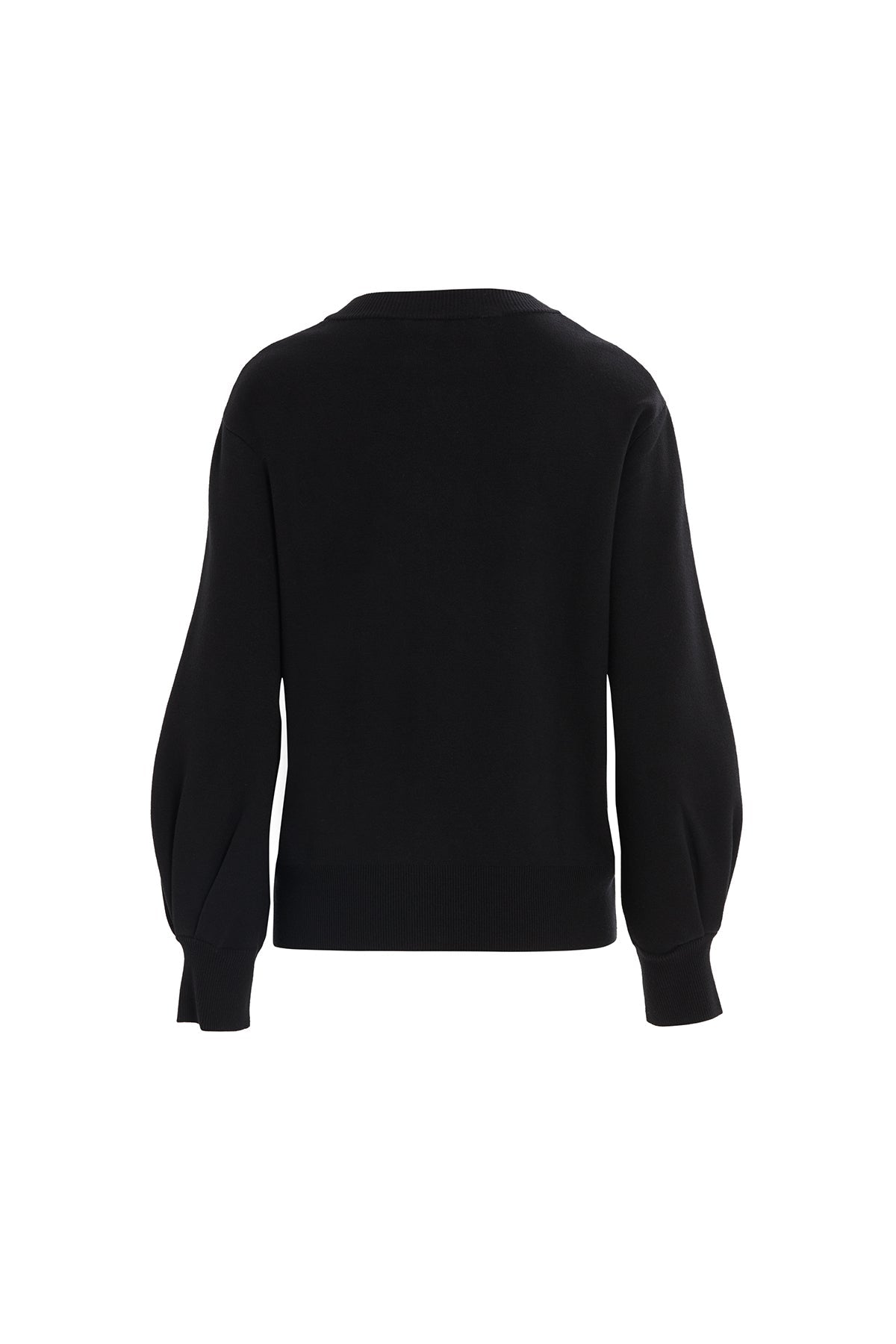 Left Collar Flower Detail Long Sleeve Knit Jacket