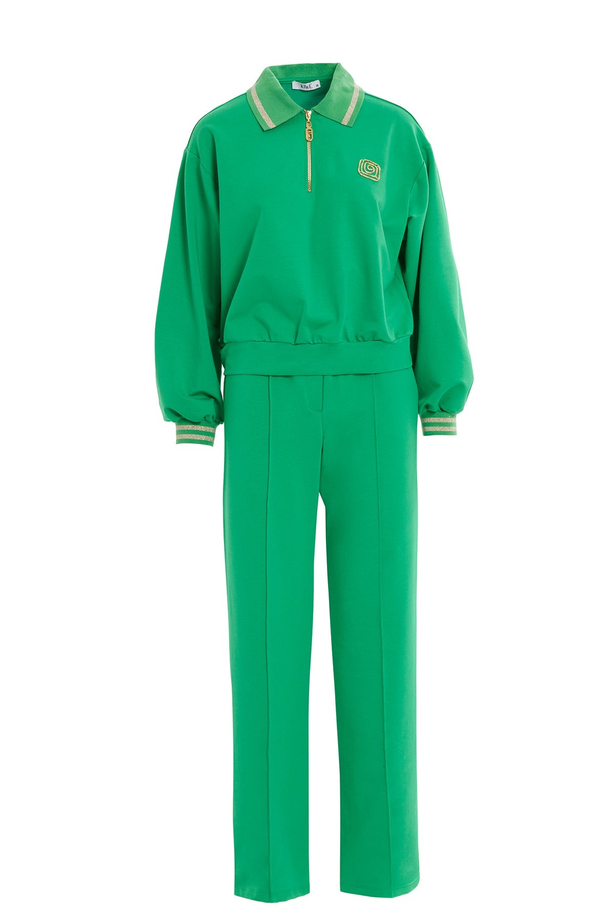 Green Zip-Detail Tracksuit