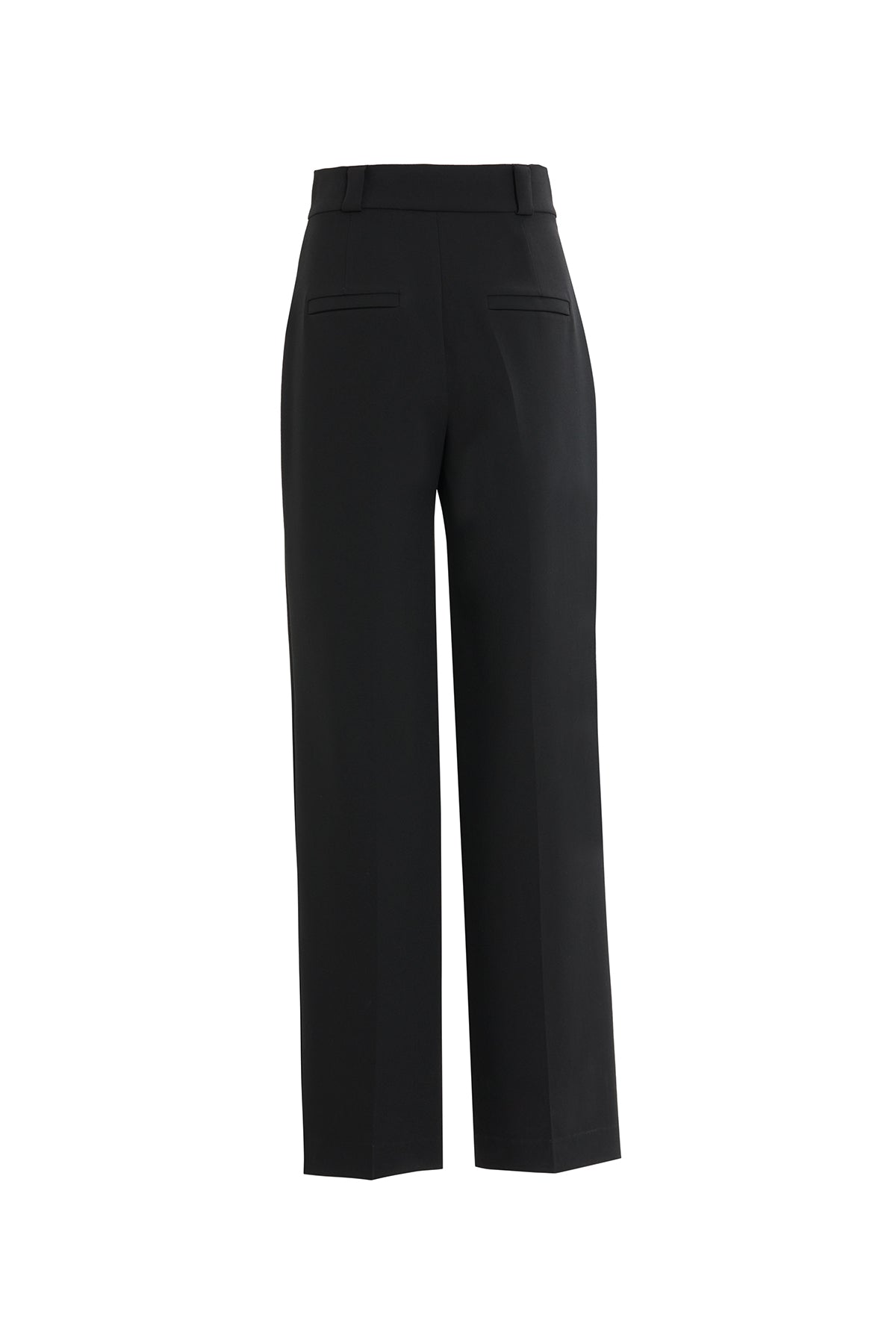 Black Wide-Leg Pocket Detail Pants