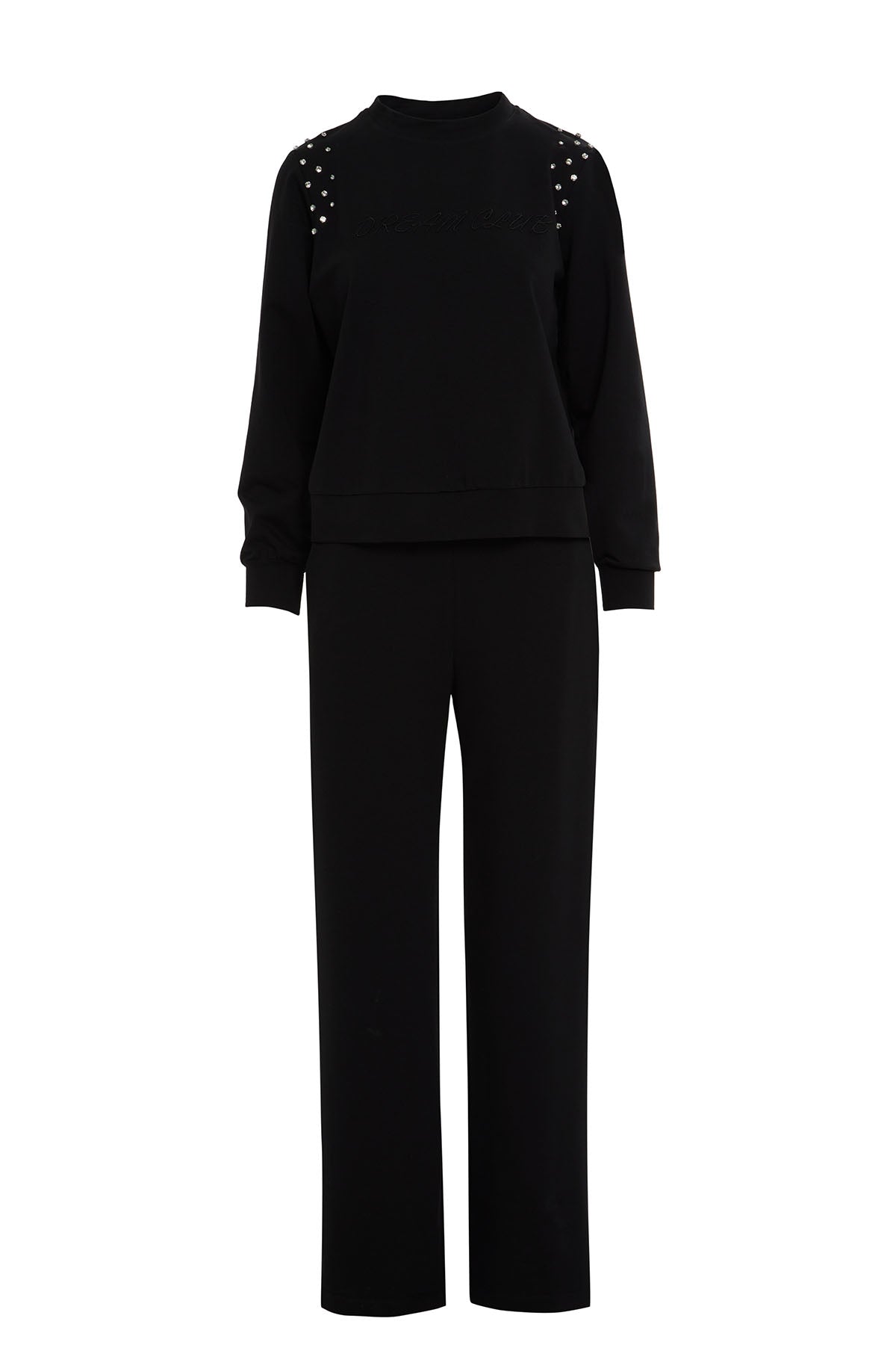 Black Stone-Embellished Tracksuit